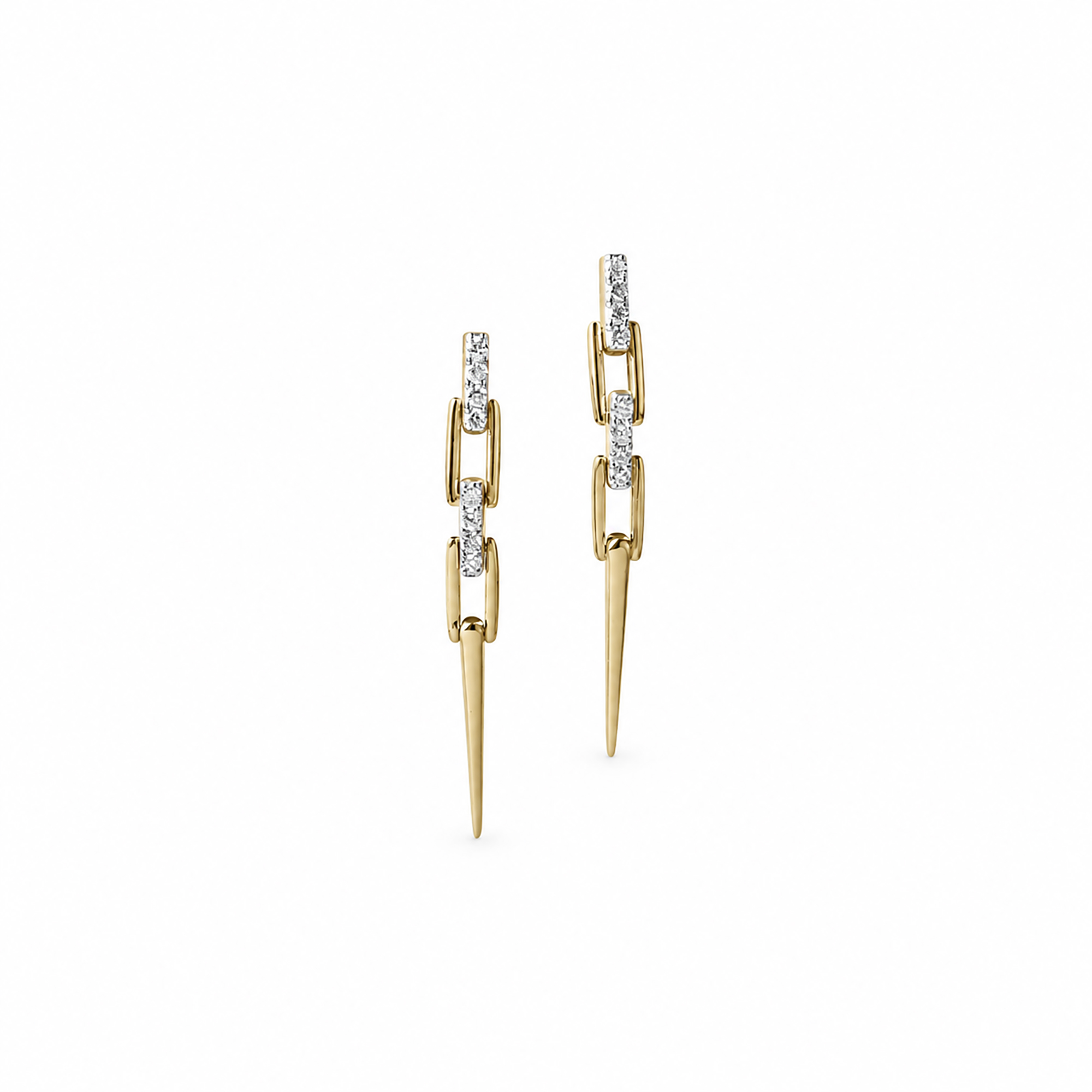 Nicodema 18K Gold Tapered Spike Drop Earrings