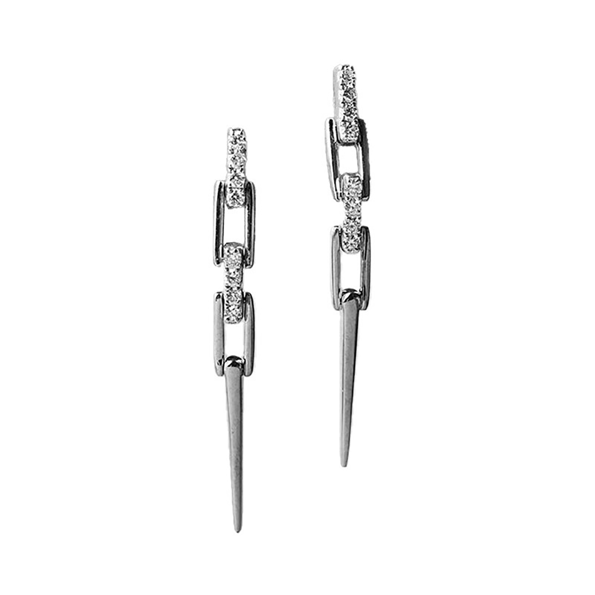 Nicodema 18K Gold Tapered Spike Drop Earrings