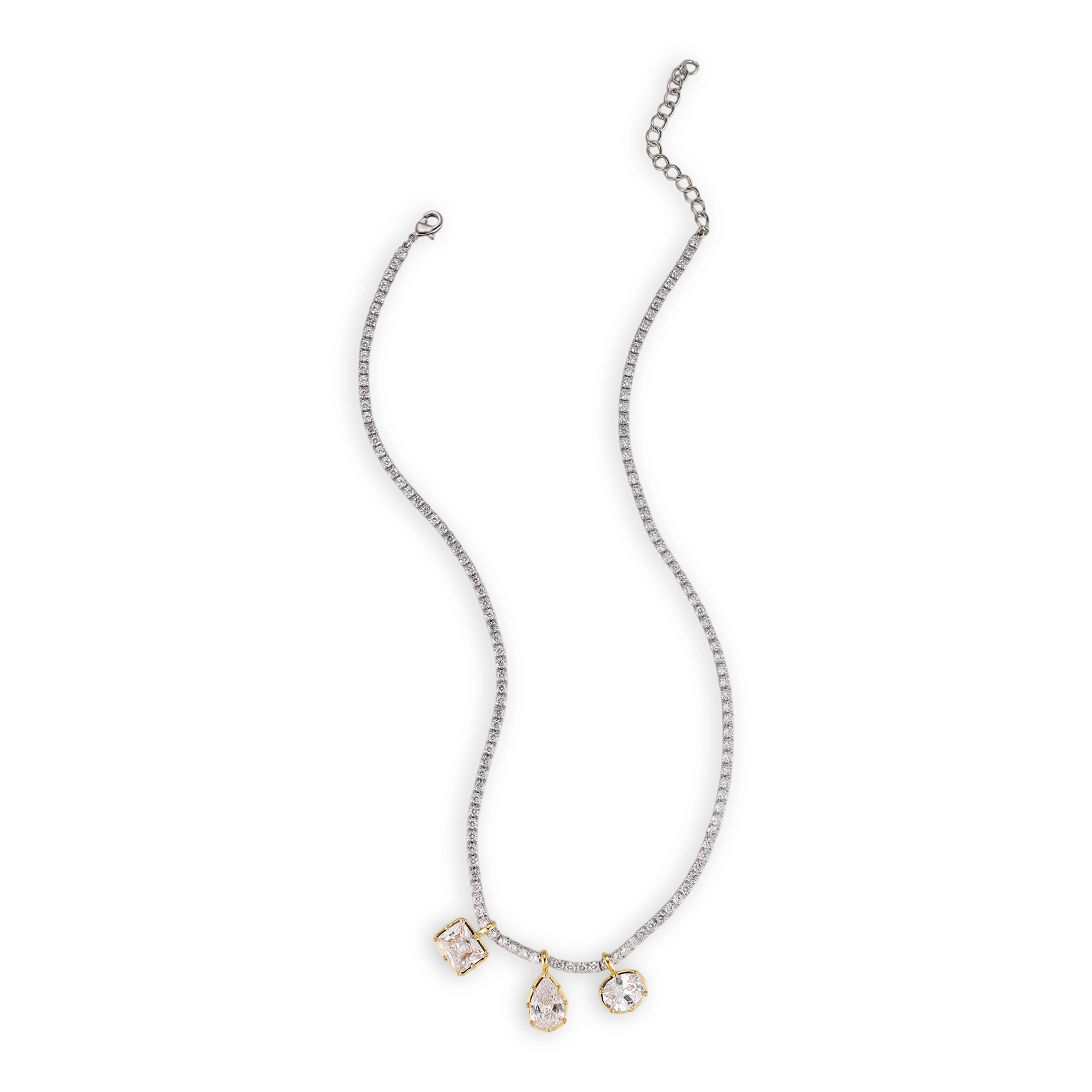 1-Octavia Two Tone Mixed Shape Necklace