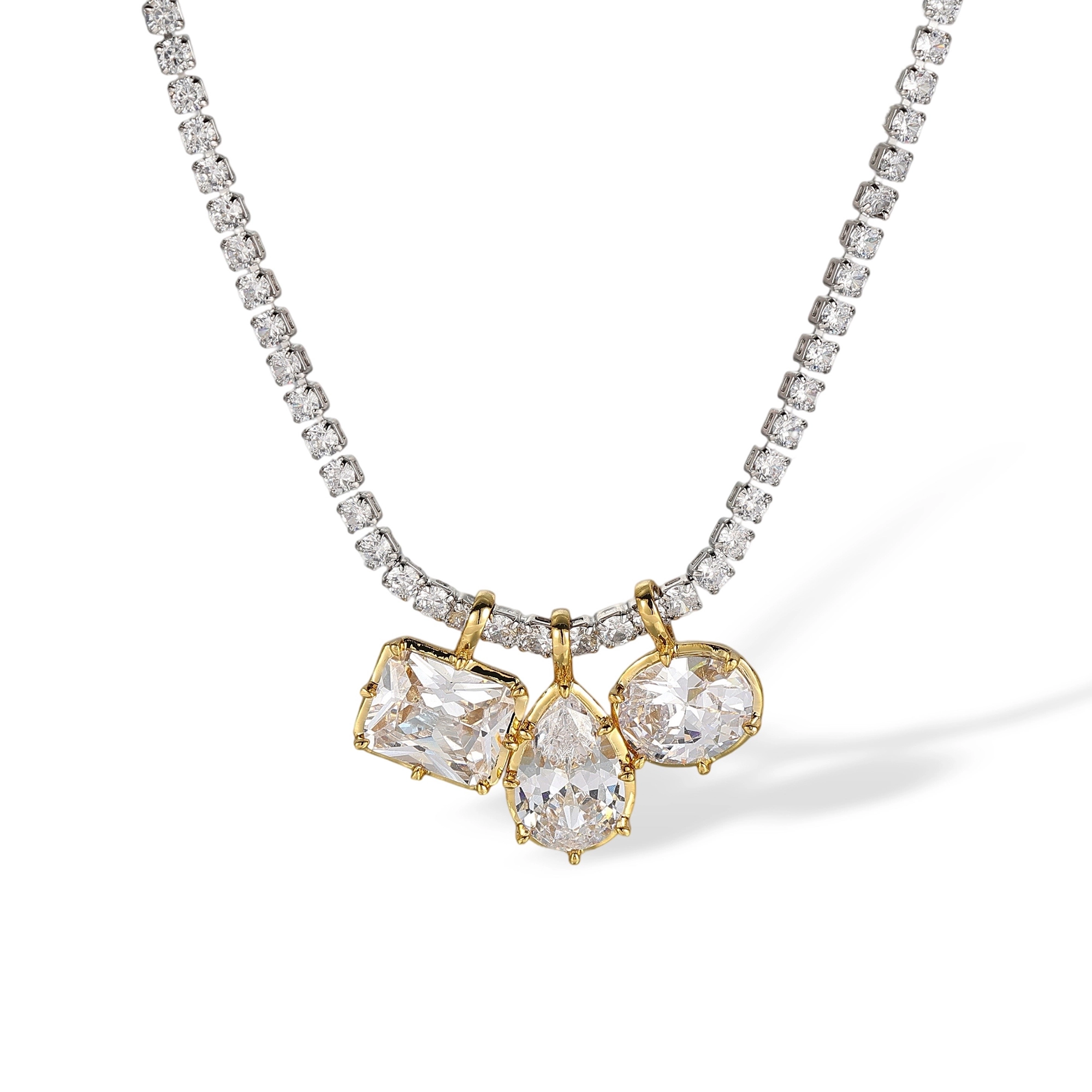 Octavia Two Tone Mixed Shape Necklace