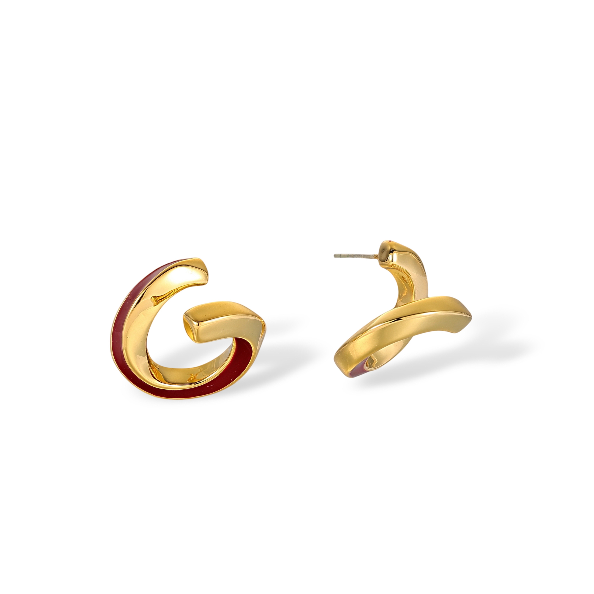 Offerlinda 18K Gold Twisted Swirl Earrings