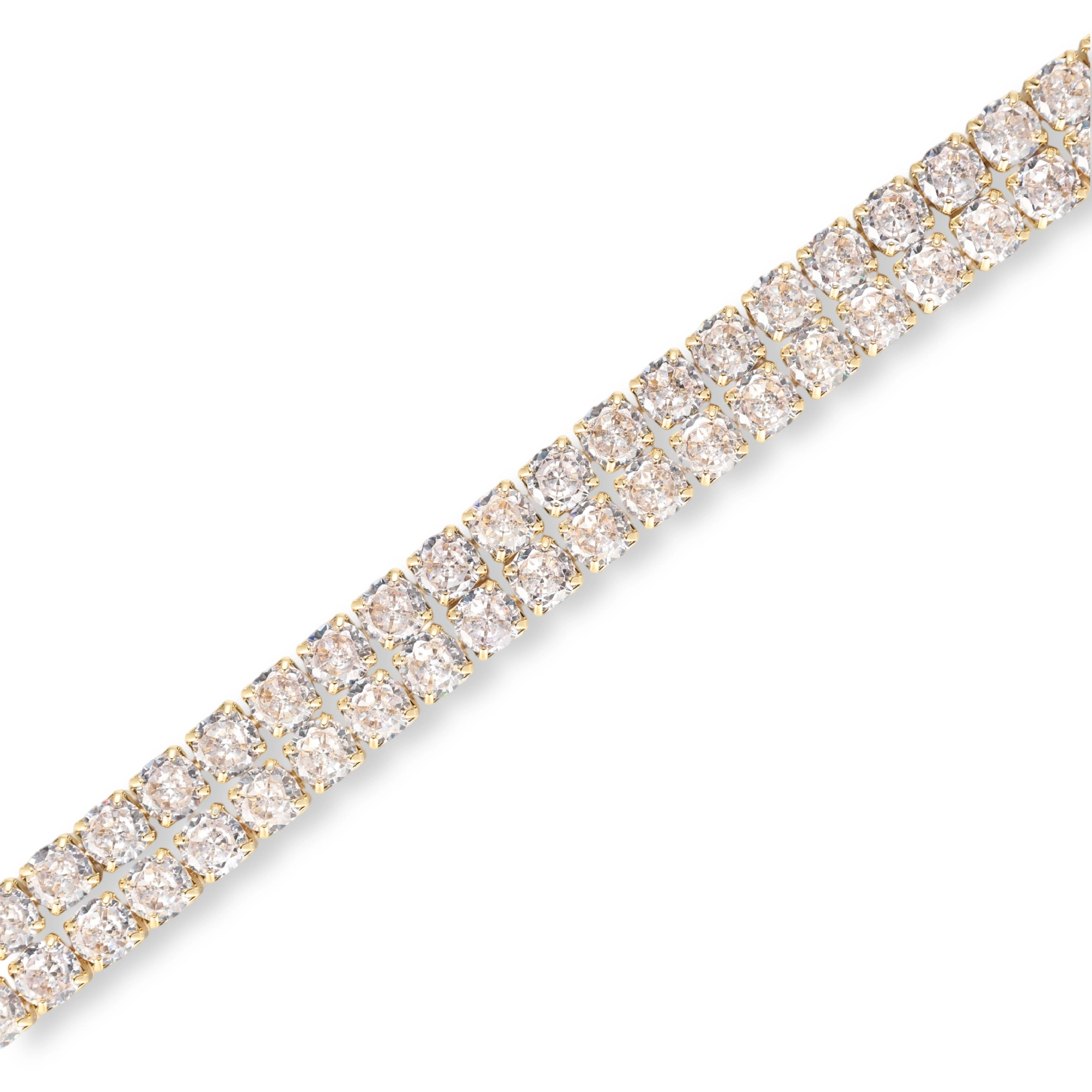 Olymbia 14K Gold Double Row Round Tennis Bracelet