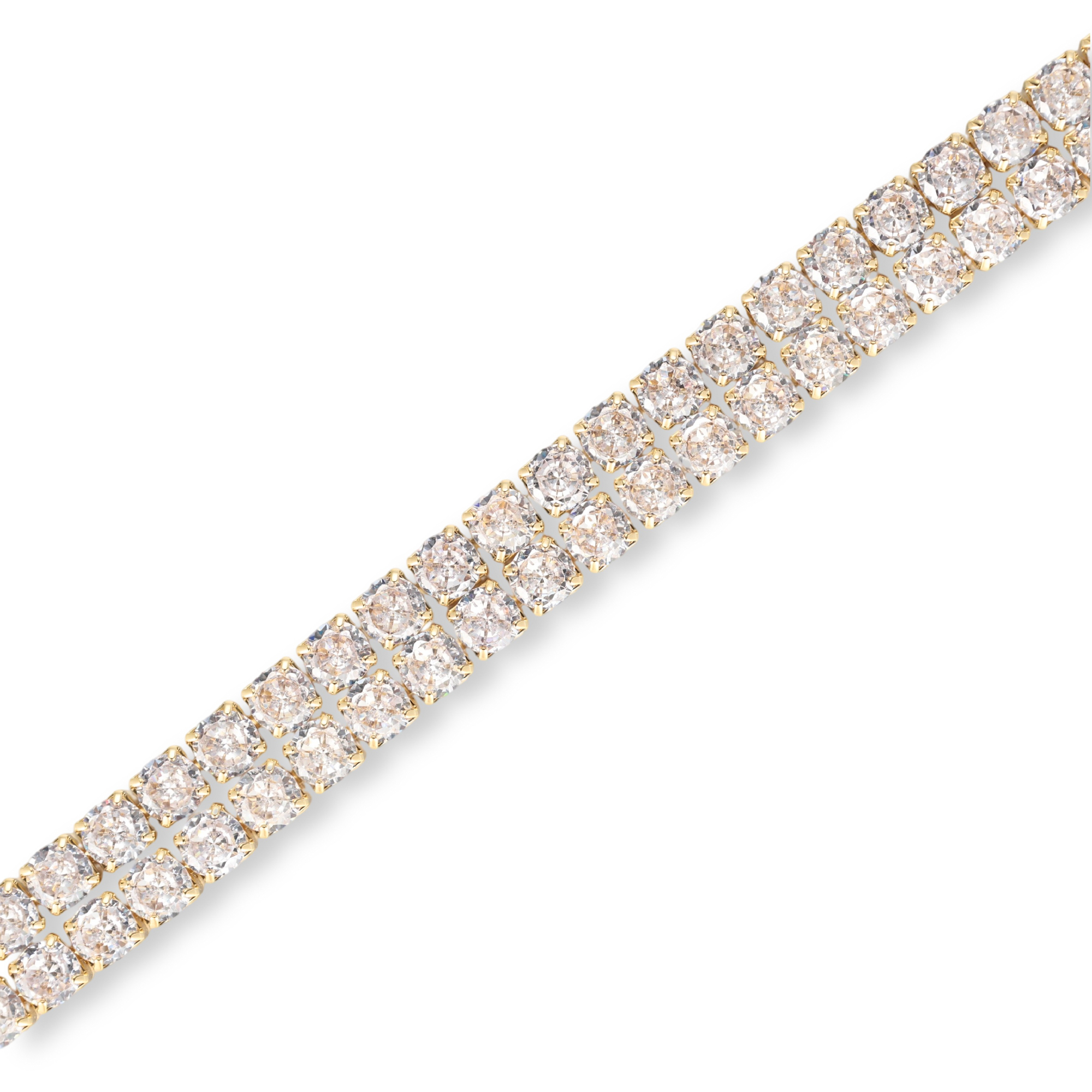 Olymbia 14K Gold Double Row Round Tennis Bracelet