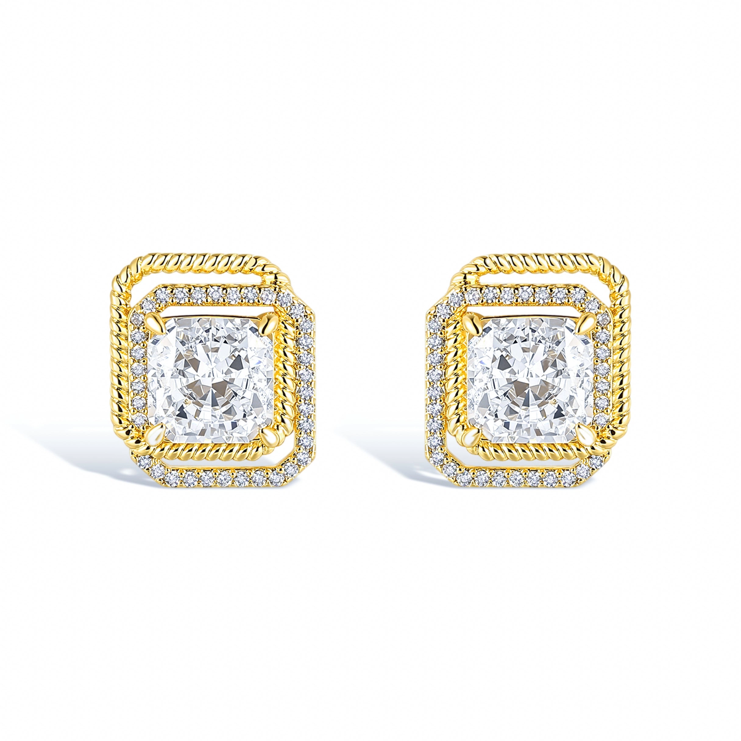 Paulette Pillow-Cut 14K Gold Stud Earrings
