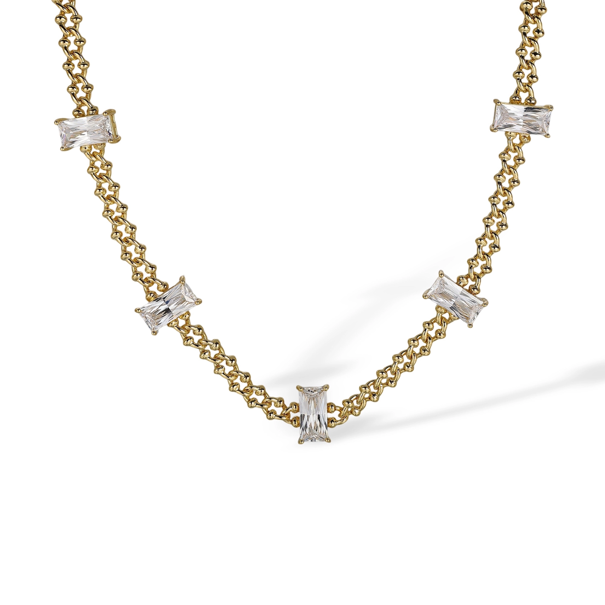 Perpetua 18K Gold Baguette Necklace