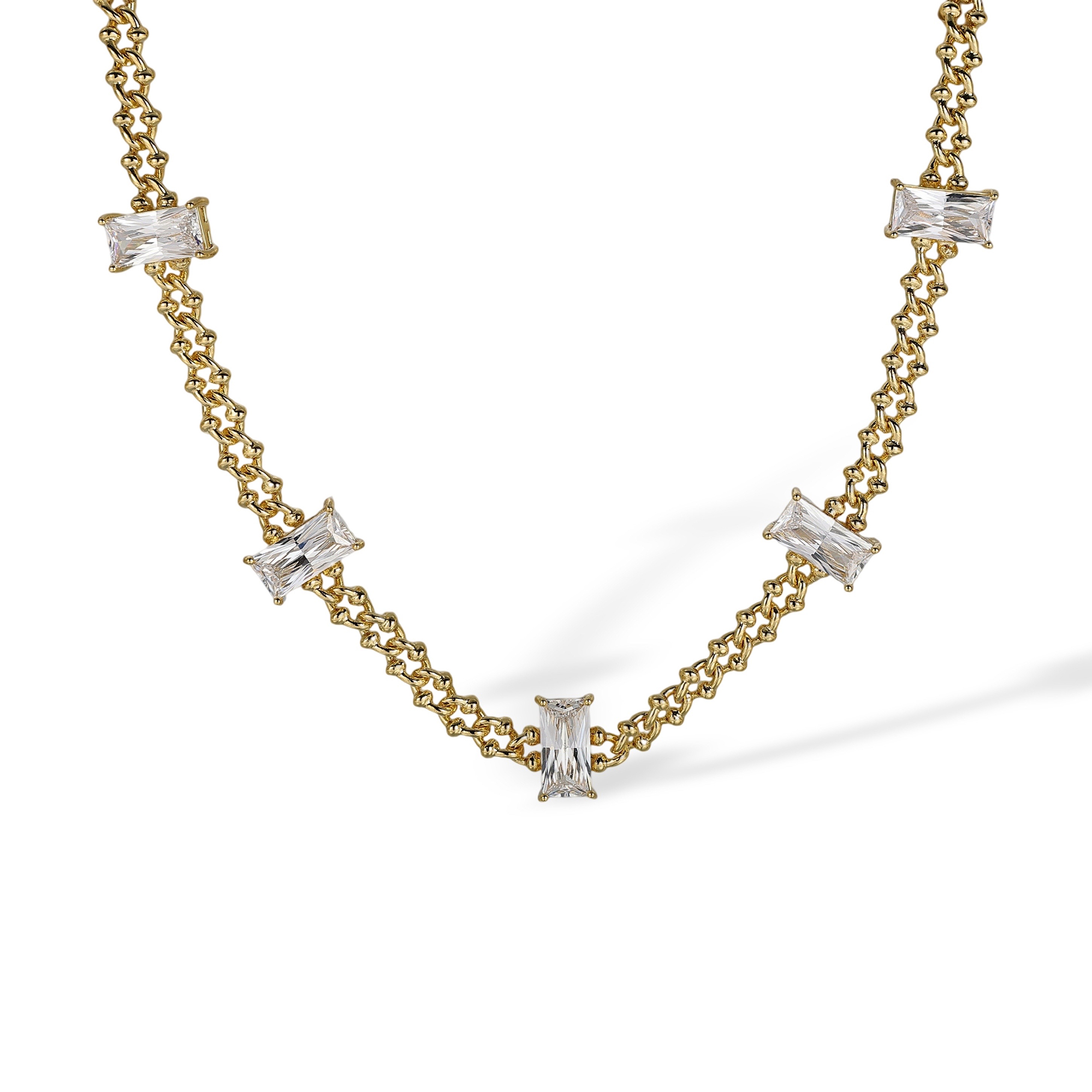 1-Perpetua 18K Gold Baguette Necklace