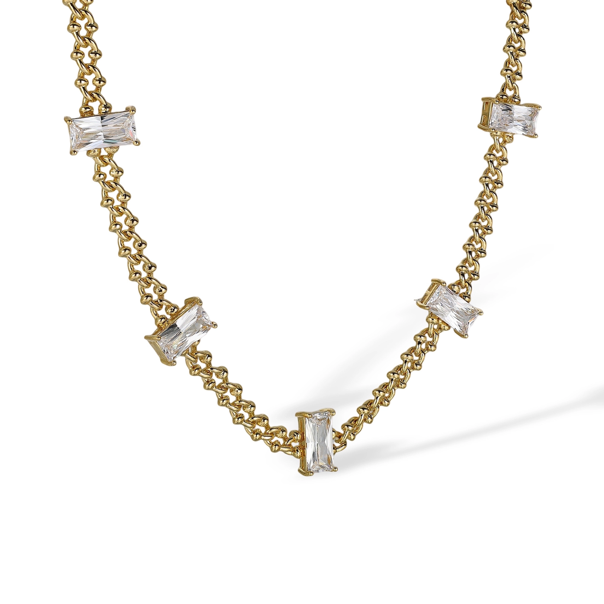 1-Perpetua 18K Gold Baguette Necklace