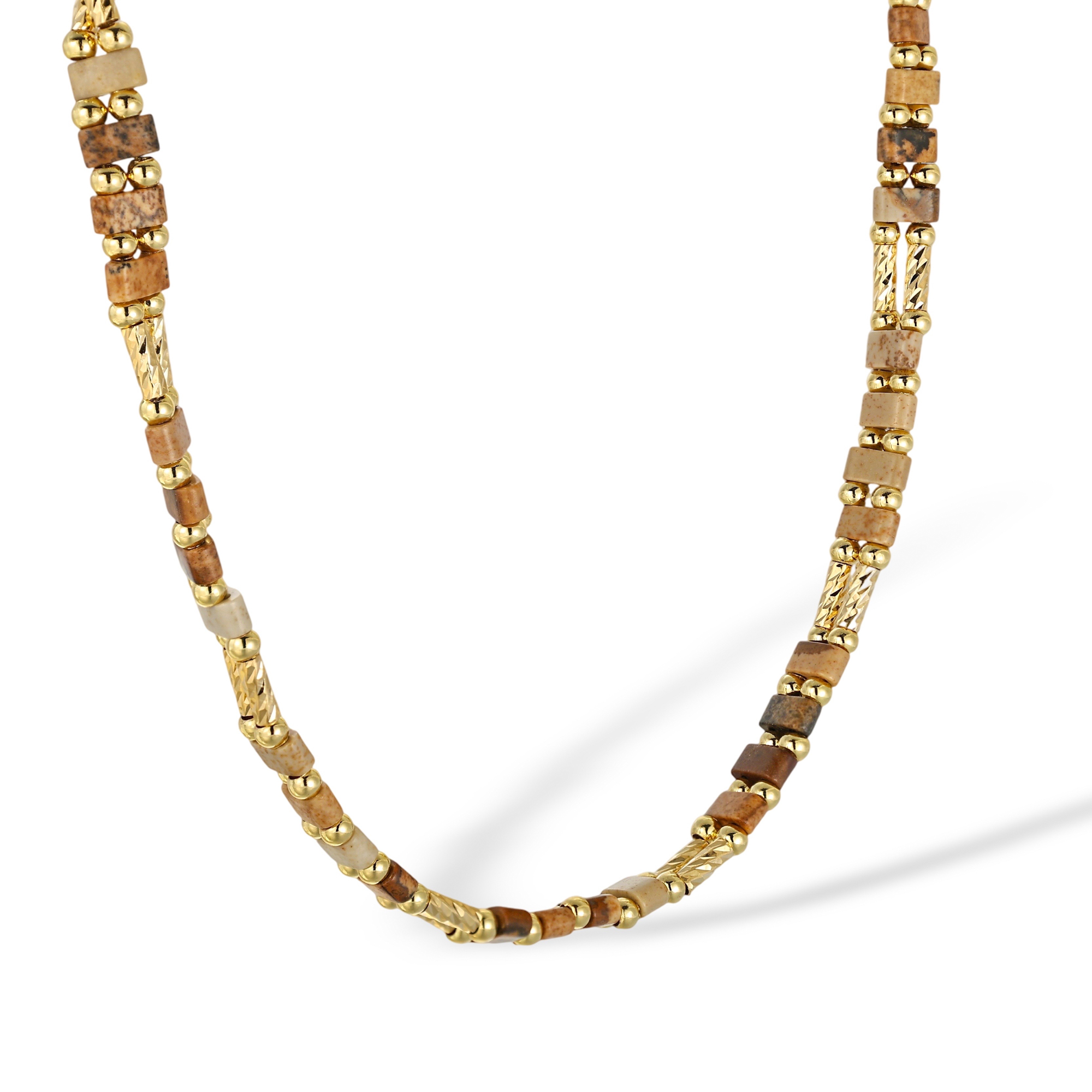 Philomena 18K Gold Shell Cylinder Bead Choker Necklace