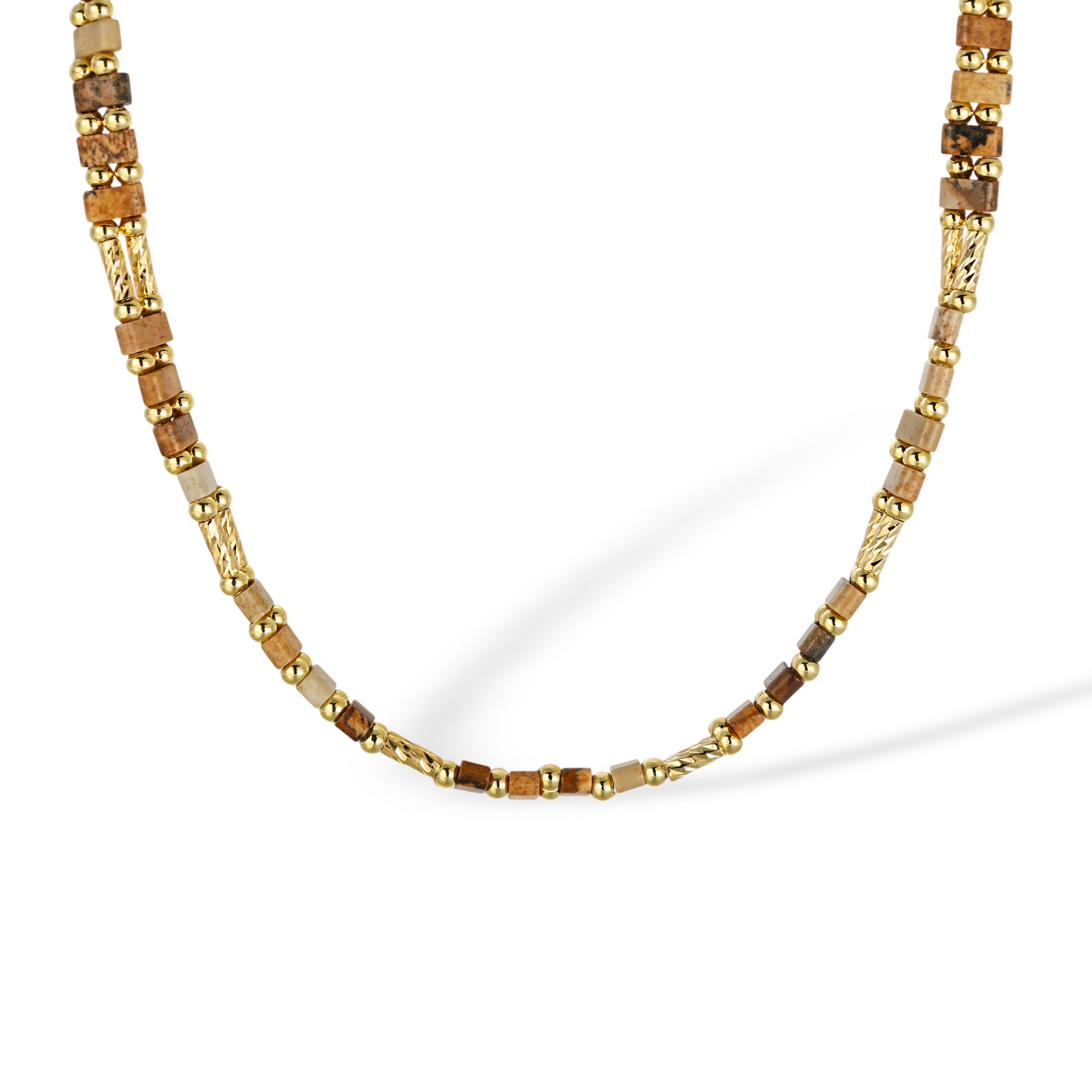 Philomena 18K Gold Shell Cylinder Bead Choker Necklace