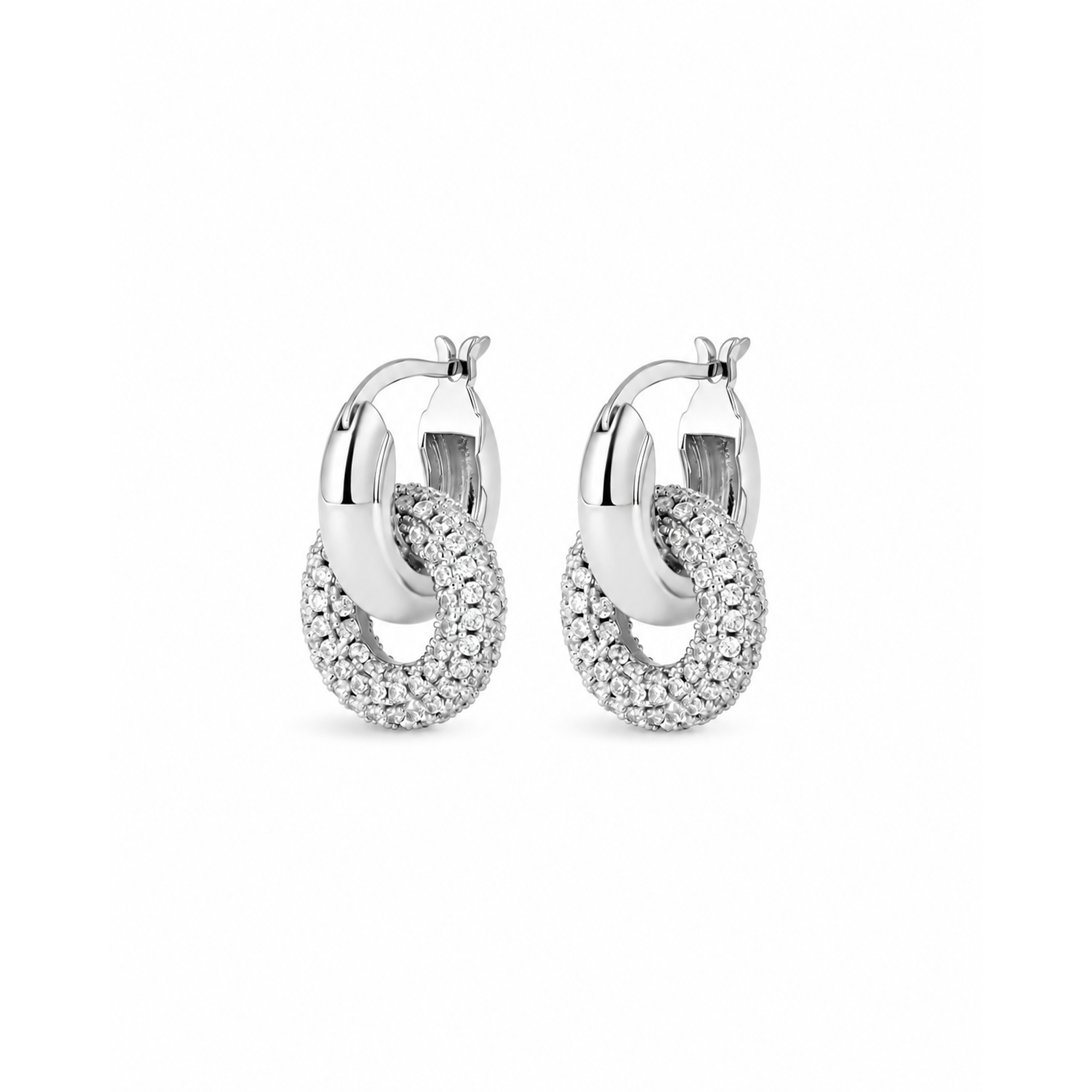 Querida 24K Gold Interlocking Circular Hoop Earrings