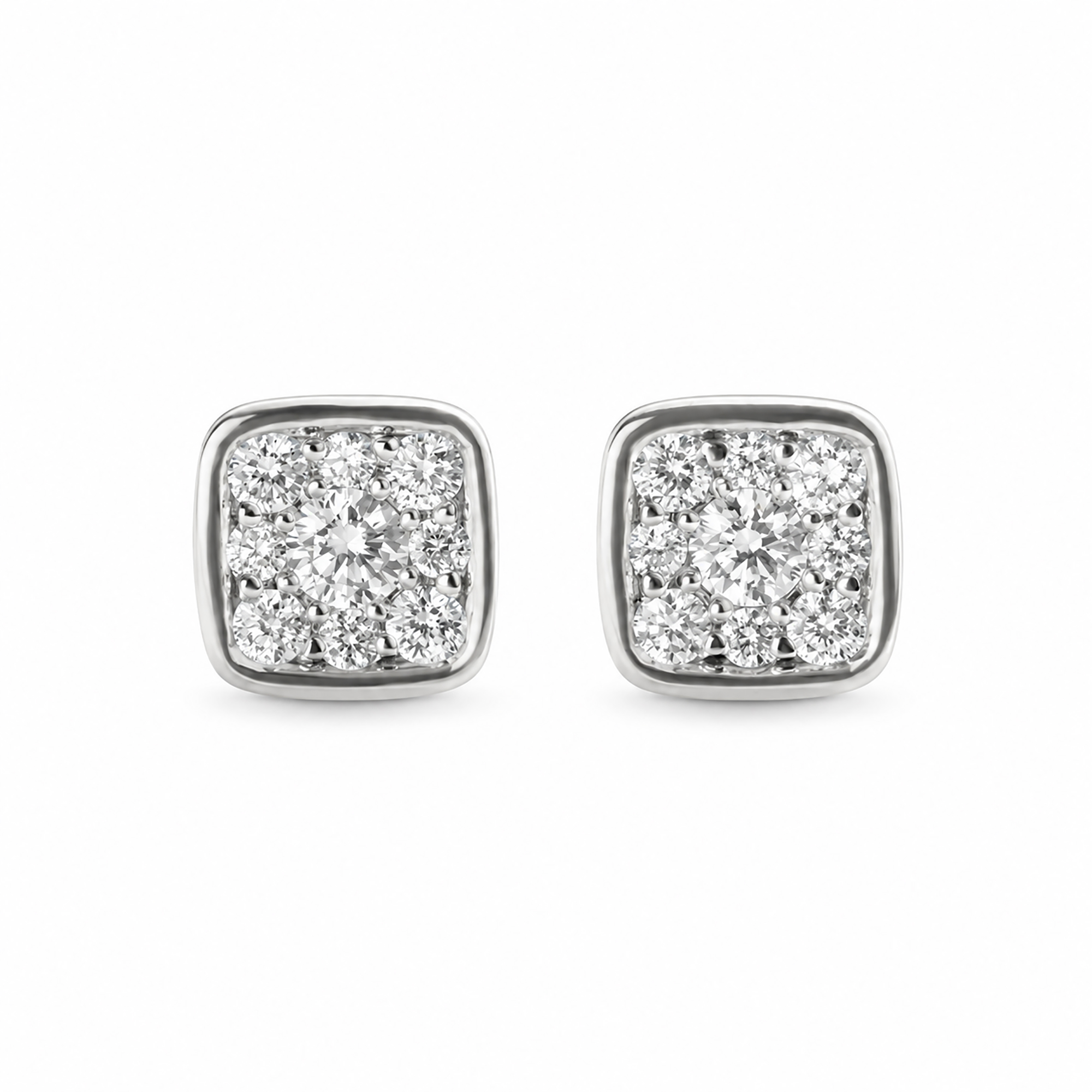 Quintina 18K Gold Square Stud Earrings