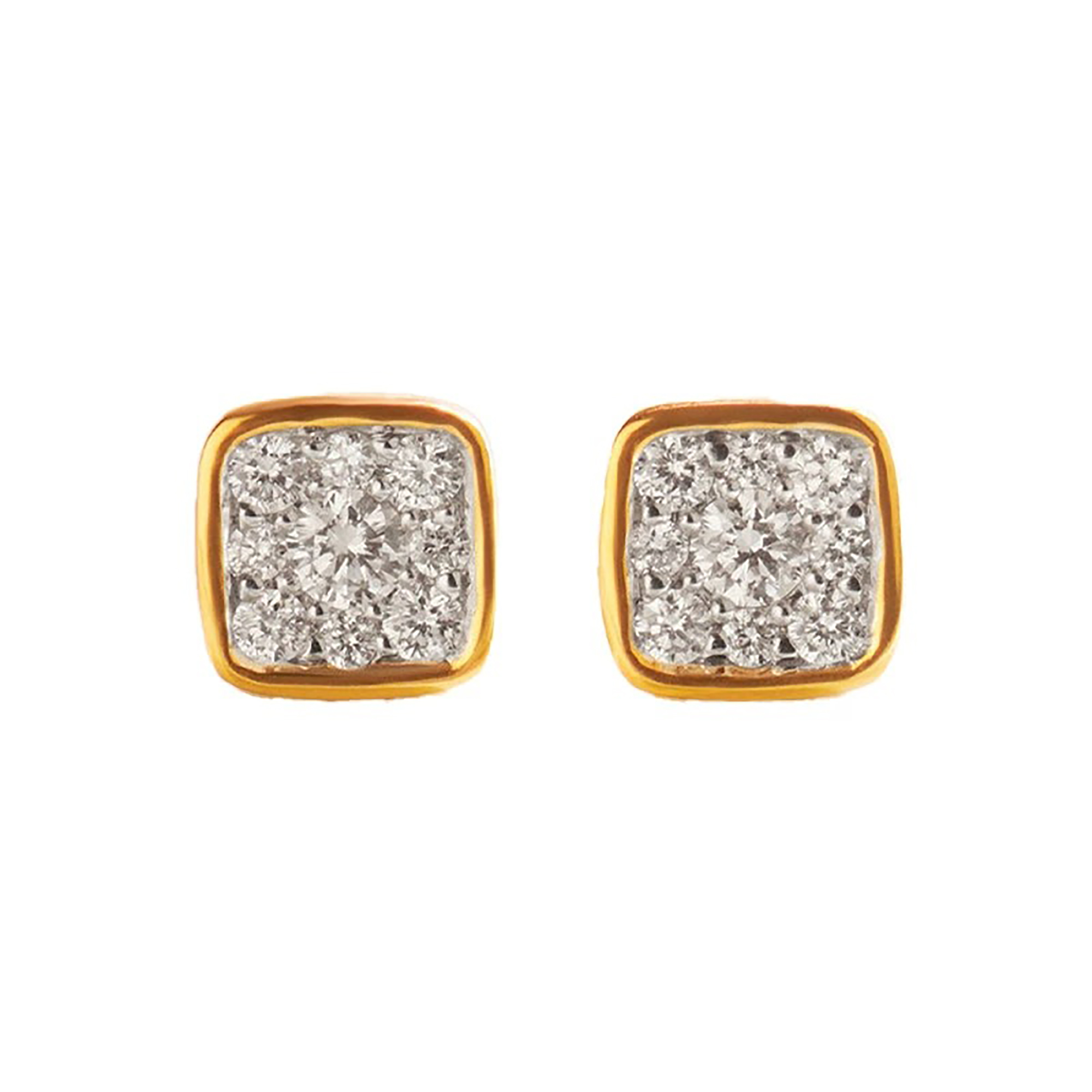 Quintina 18K Gold Square Stud Earrings