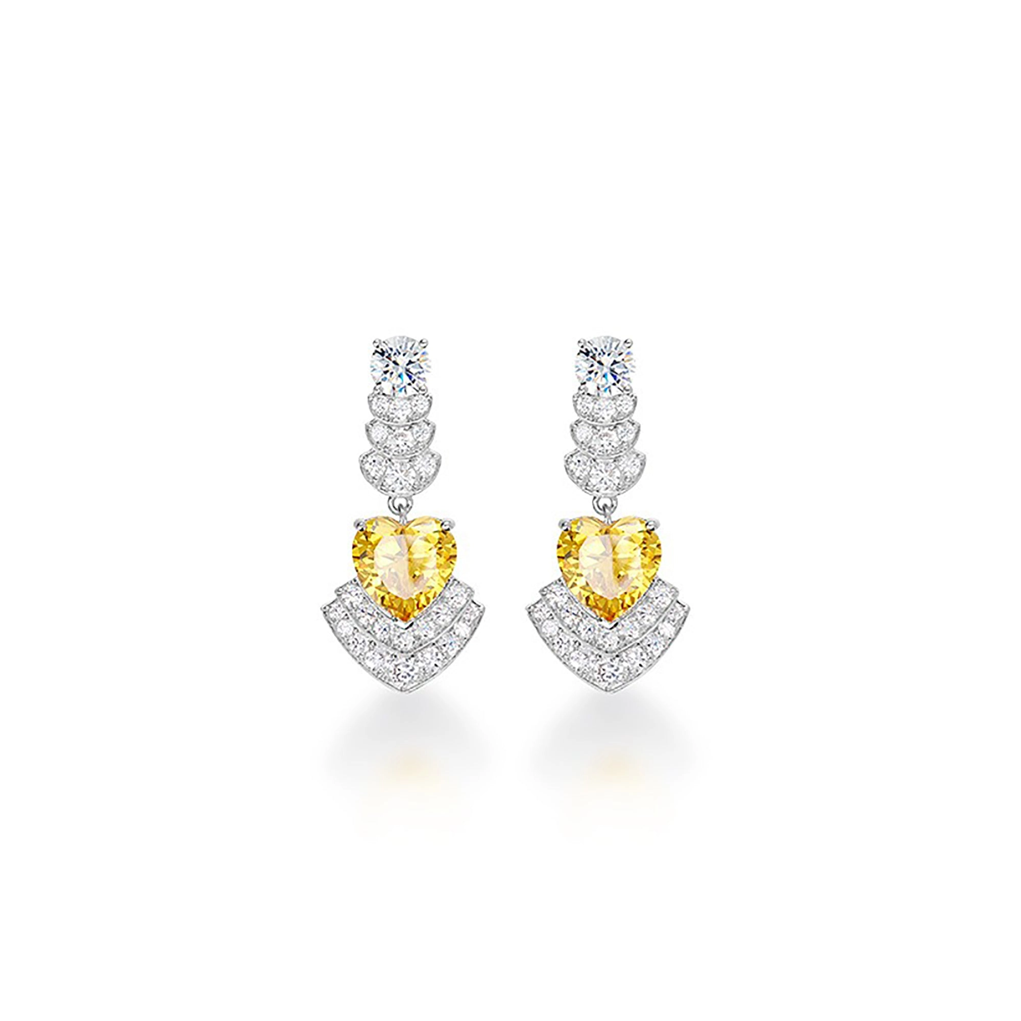 Radlind Yellow Heart Drop Earrings