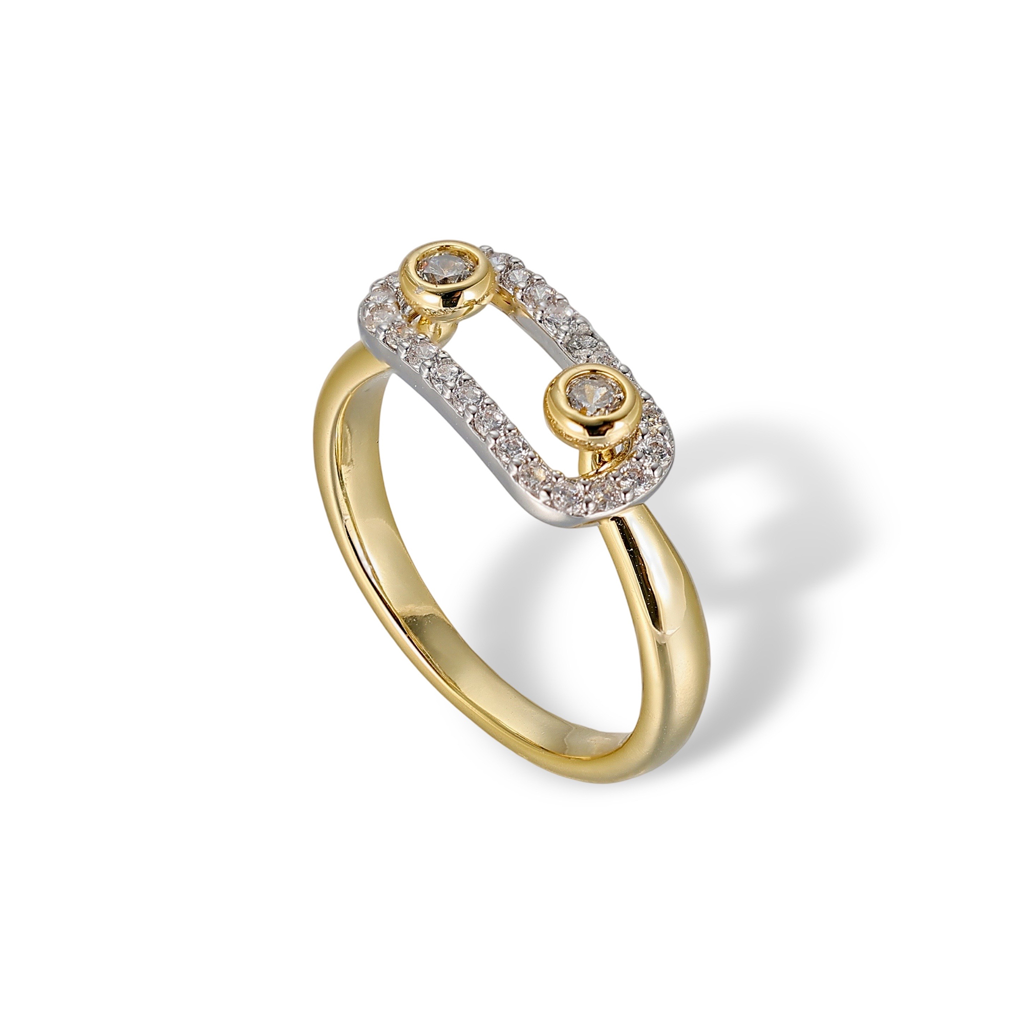 1-Rainhild Two Tone Openwork Pavé Oval Ring