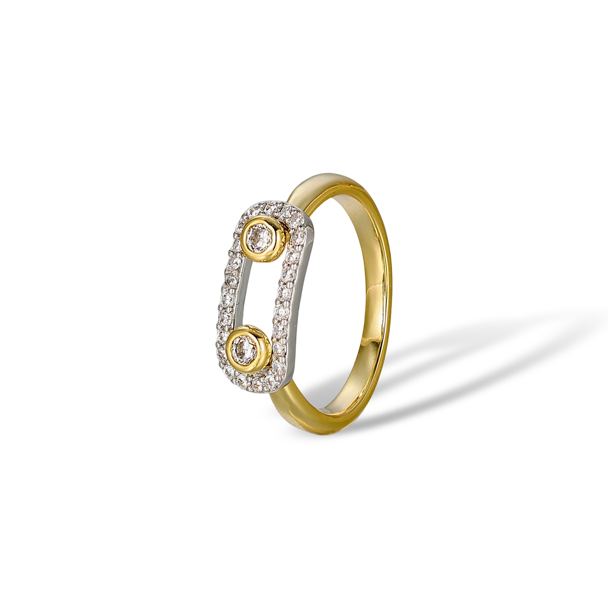 1-Rainhild Two Tone Openwork Pavé Oval Ring