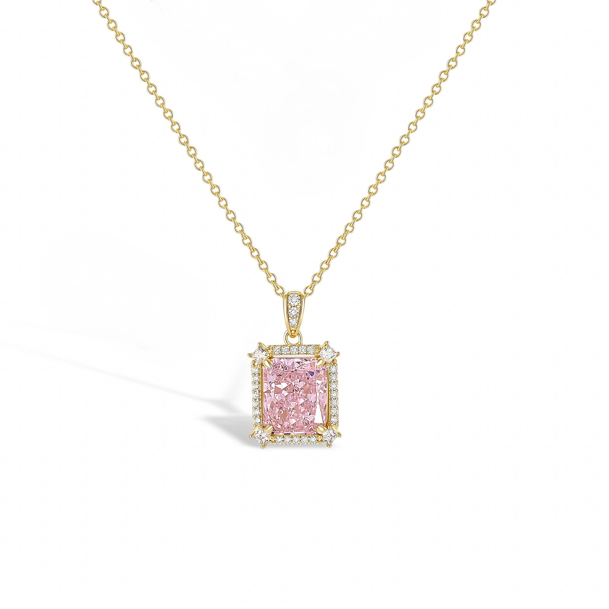 Renée Elegant 18K Gold Pink Necklace