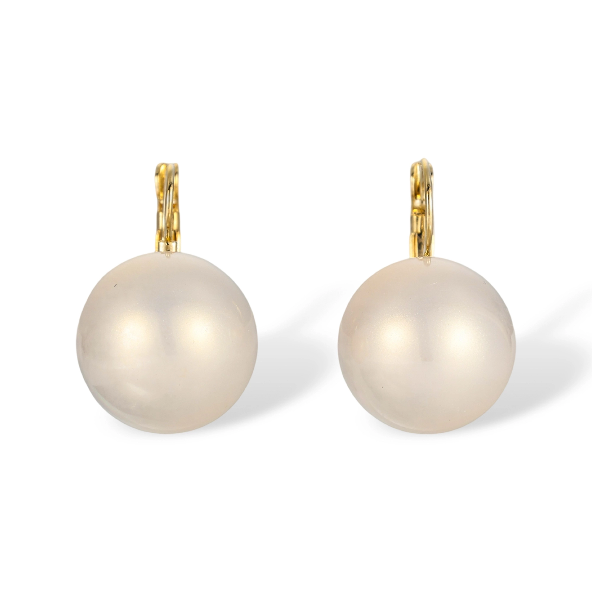 Richmodis White Spherical Huggie Earrings