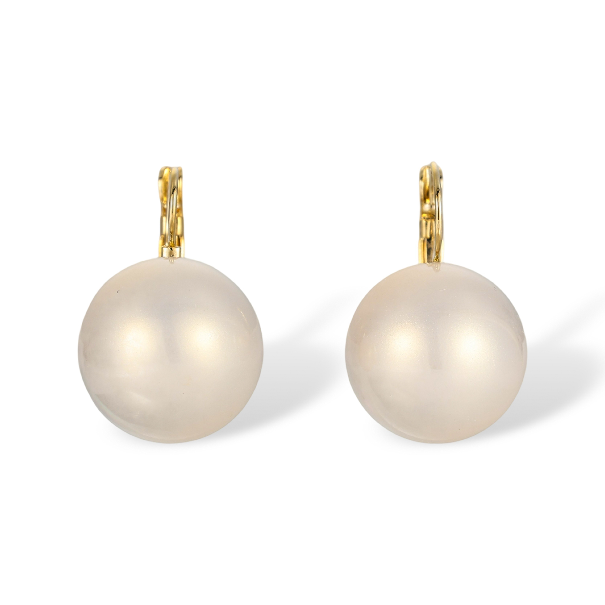 Richmodis White Spherical Huggie Earrings