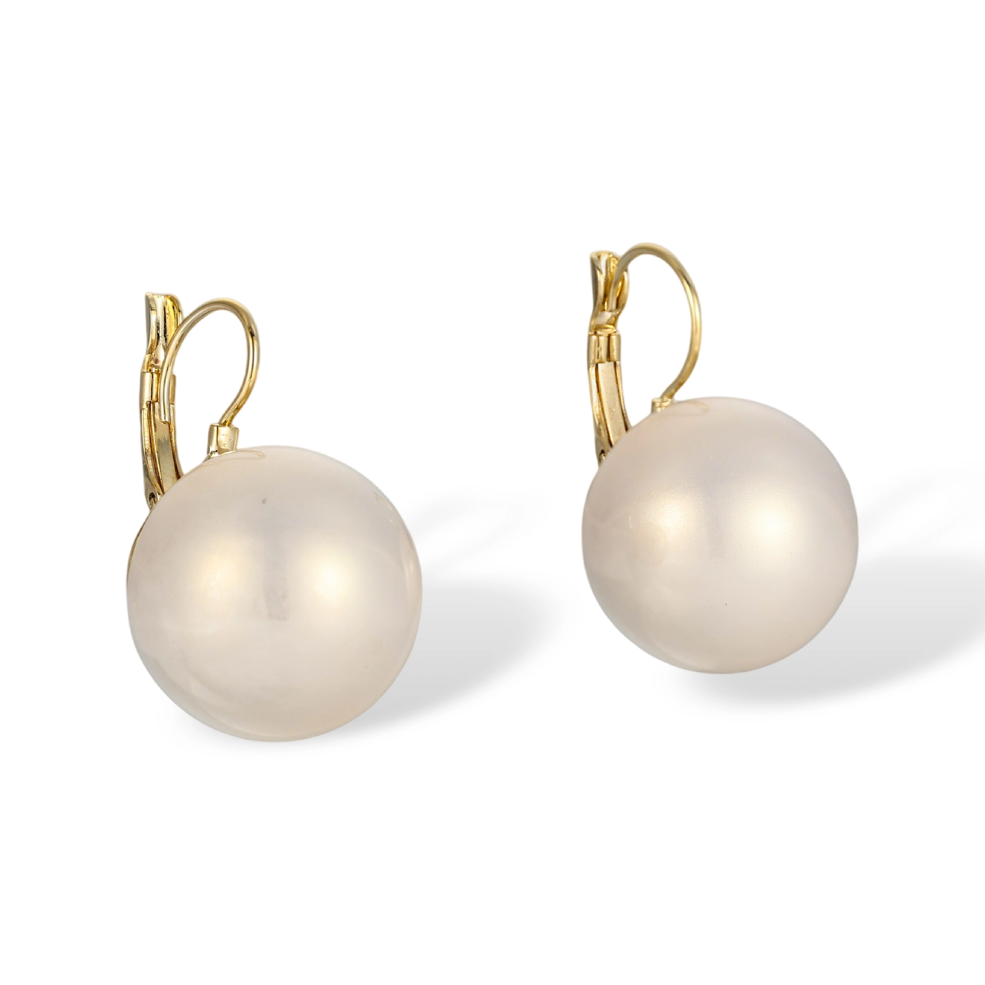 Richmodis White Spherical Huggie Earrings