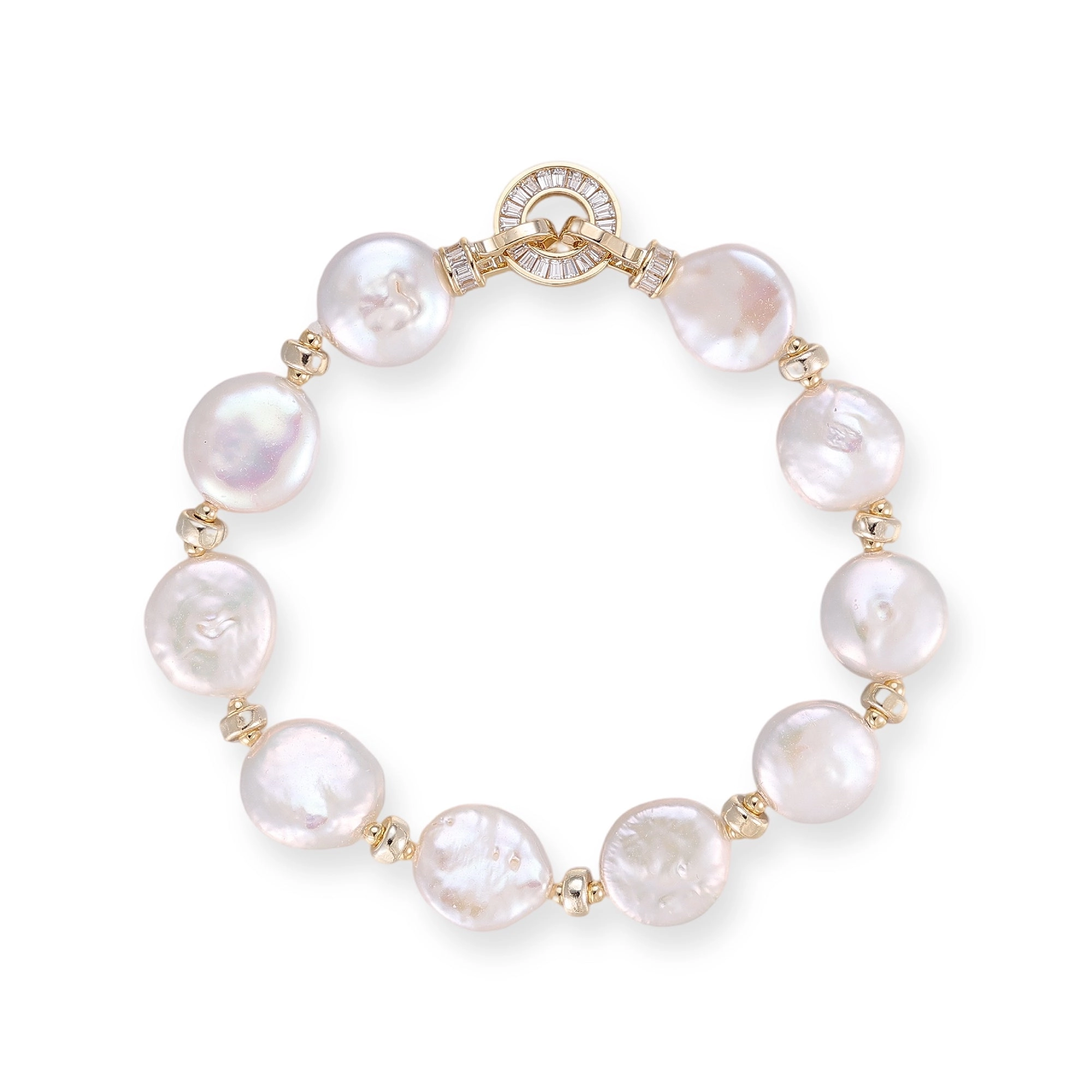 Rodelind White Round Baroque Pearl Bracelet