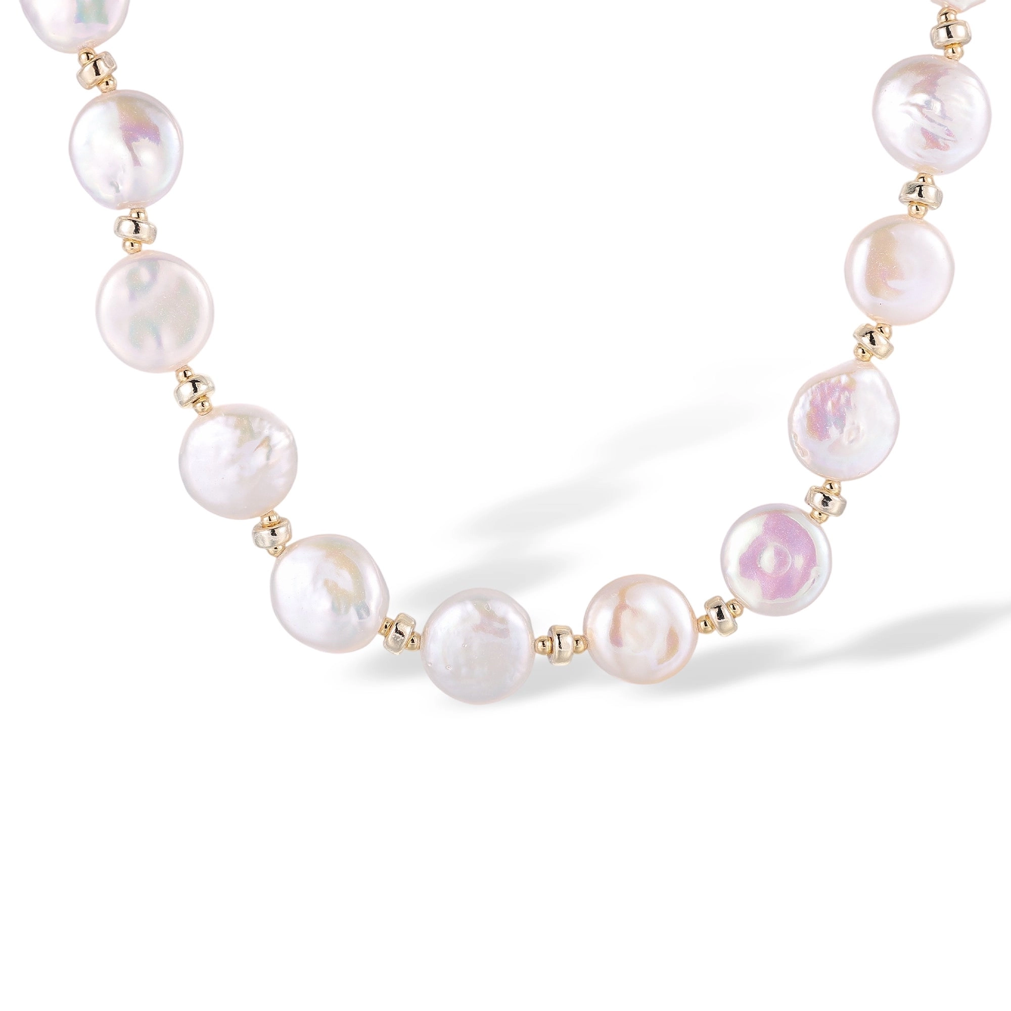 Rodelind White Round Baroque Pearl Choker Necklace