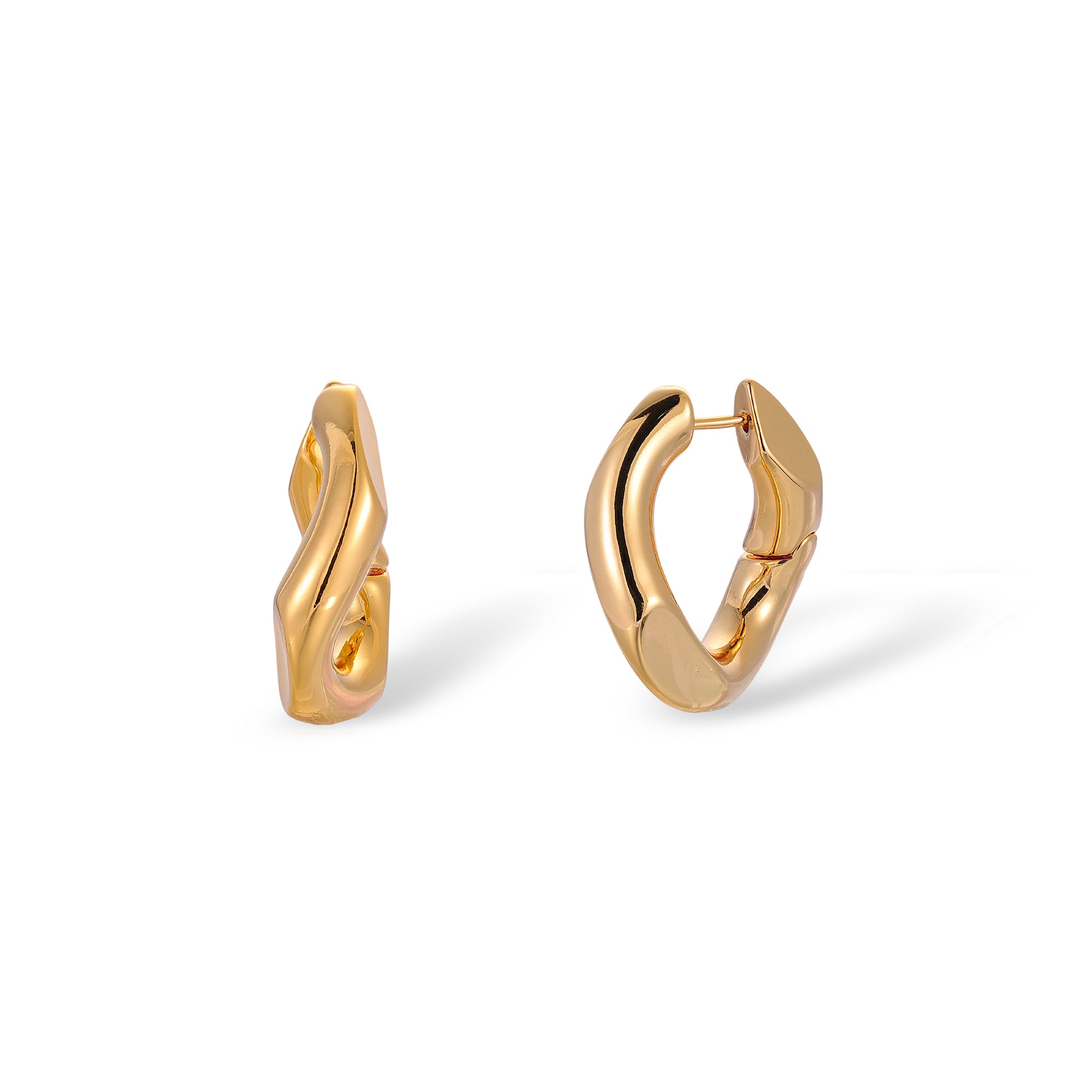 Rosalie 14K Gold Curve Hoop Earrings