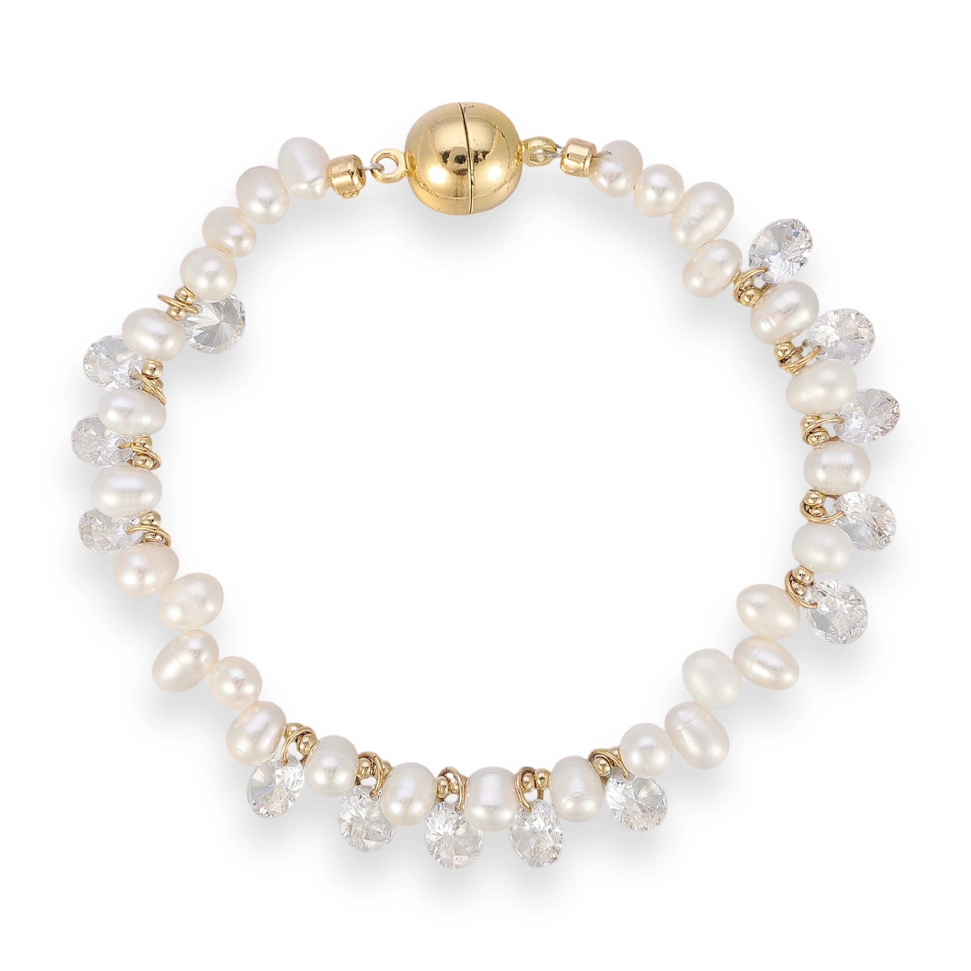 Santje White Pearl Crystal Bracelet