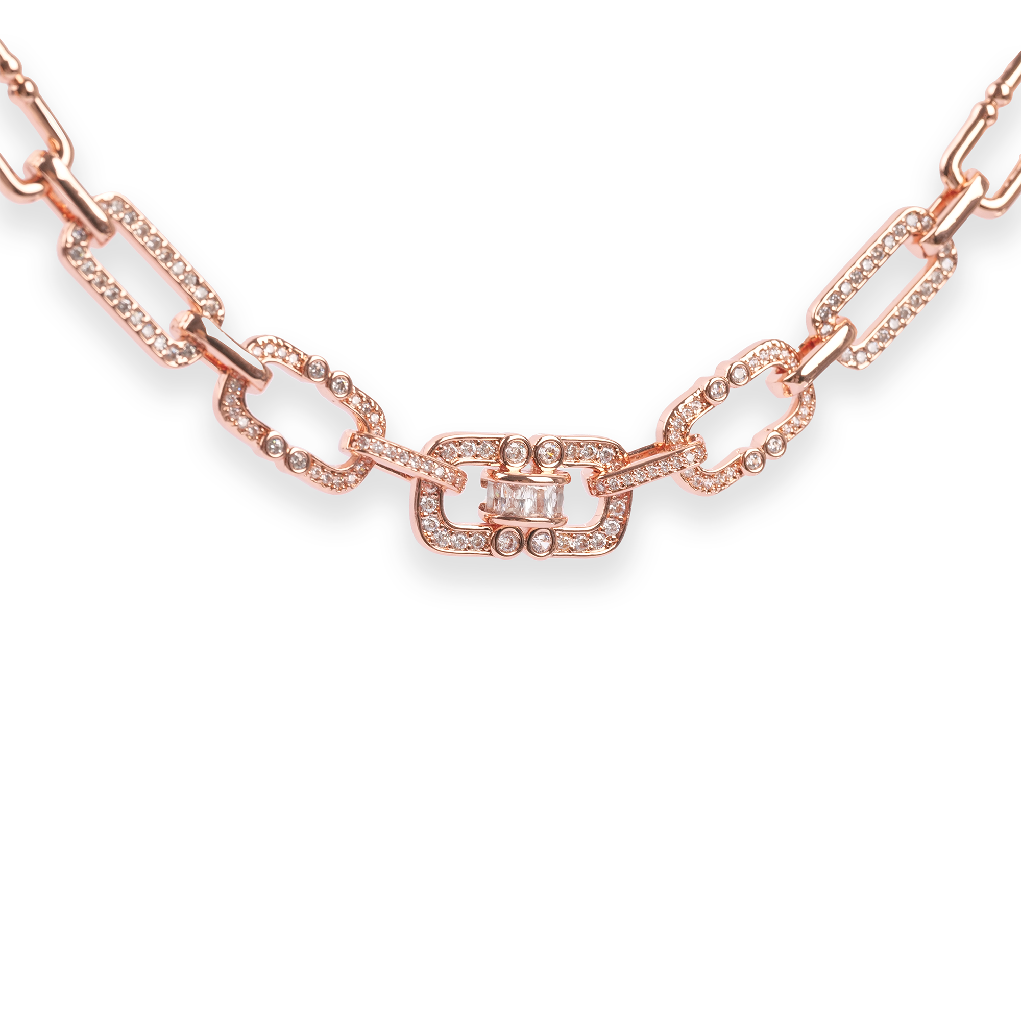 Sighild 14K Gold Geometric Link Choker Necklace