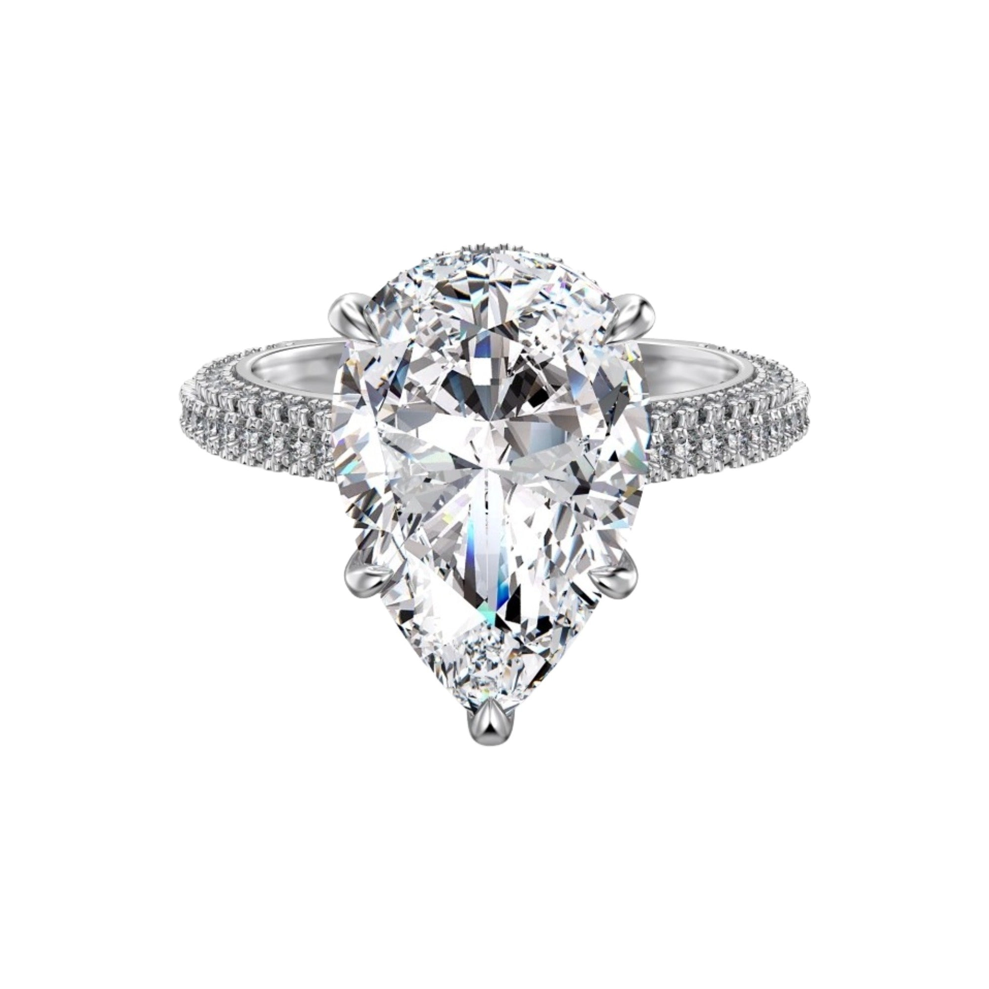 Siglindea White Teardrop Ring