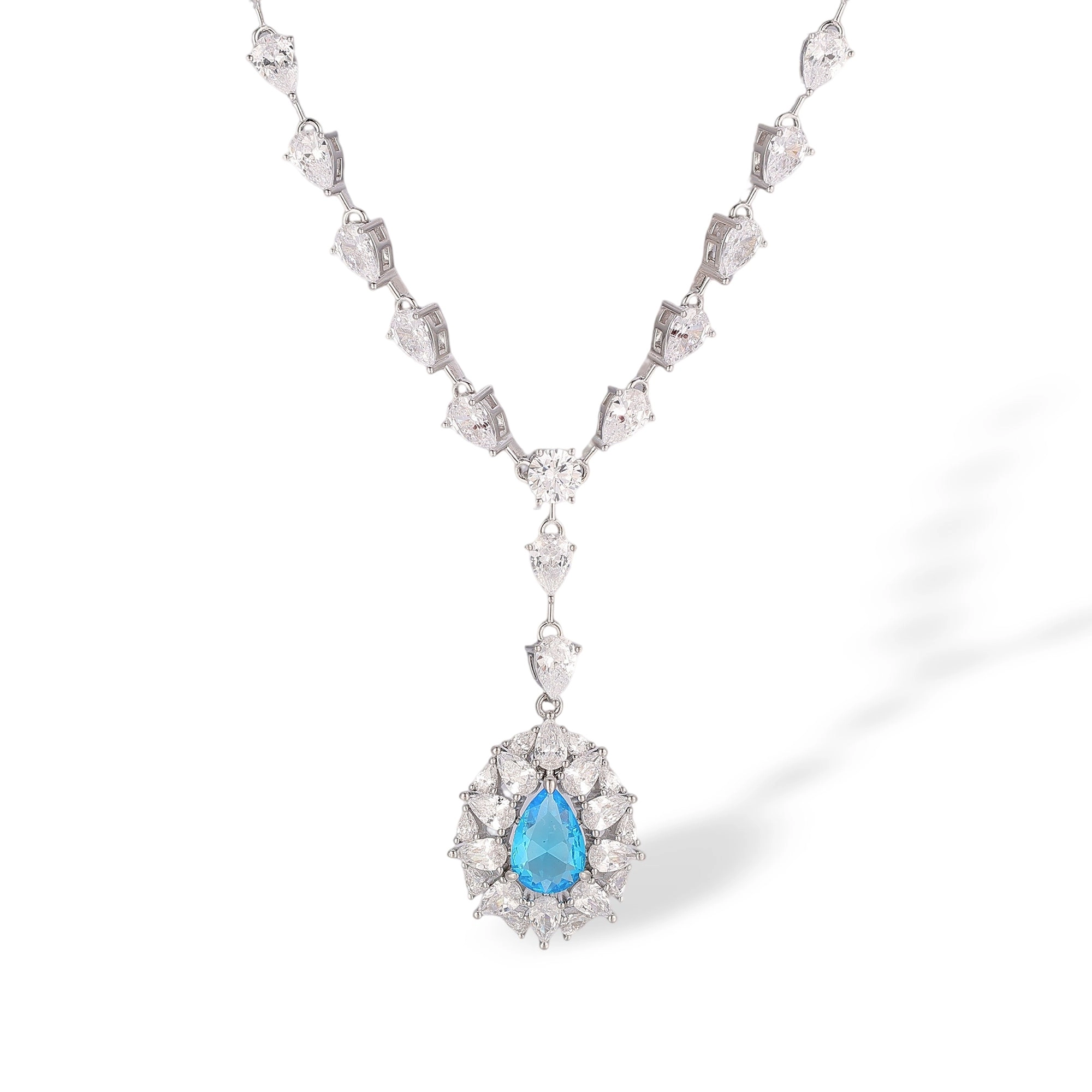 Sinaida Blue Teardrop Necklace