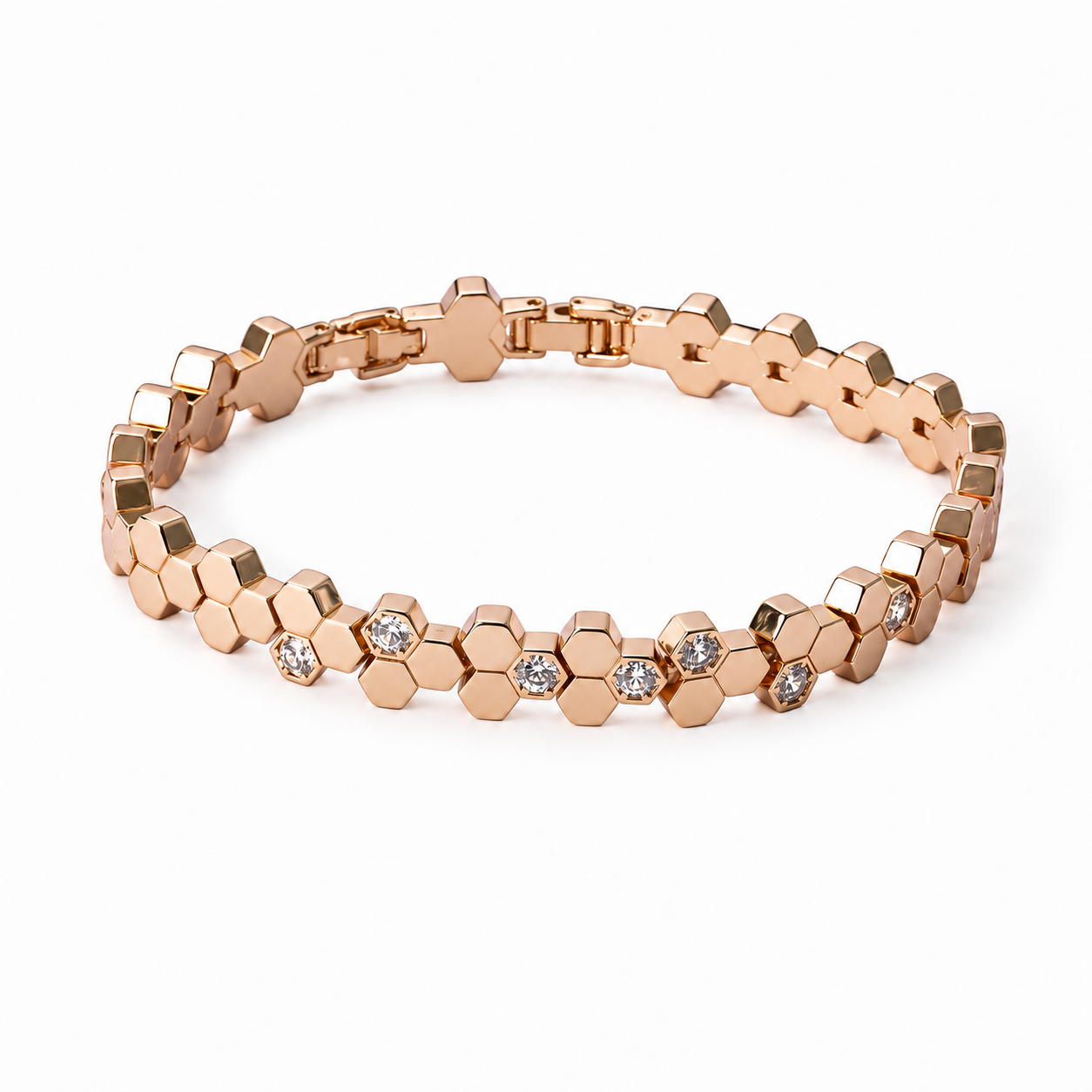 Taisia Rose Gold Honeycomb Bracelet