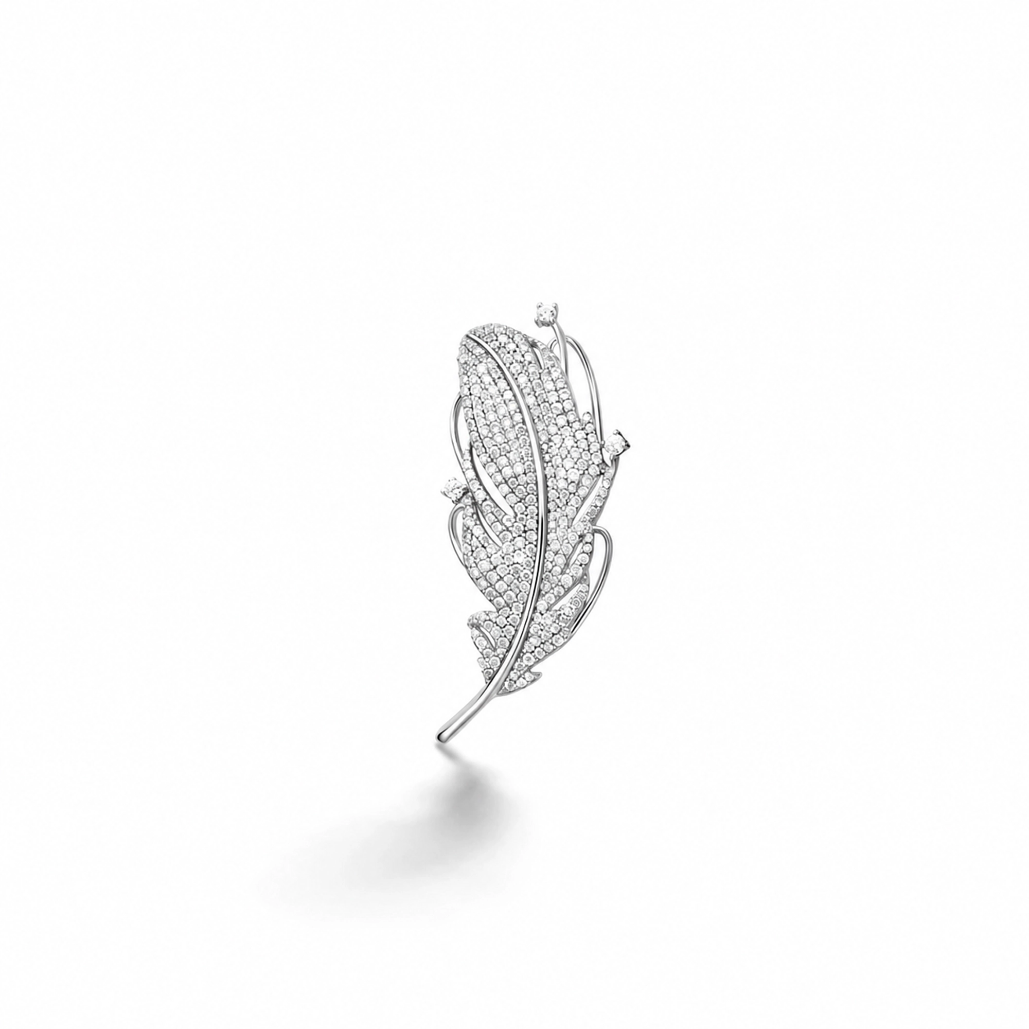 Thérèse White Feather Brooch
