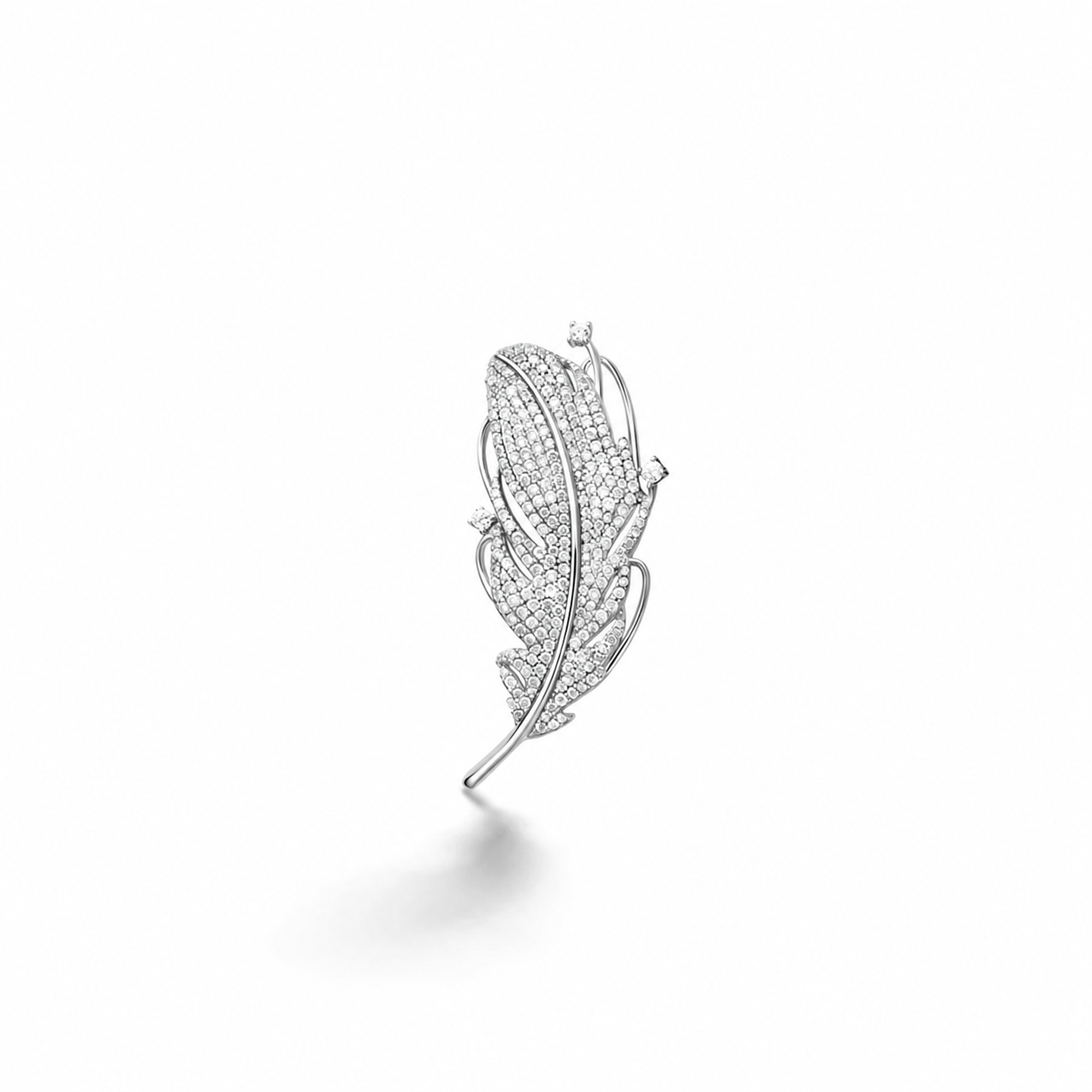 Thérèse White Feather Brooch