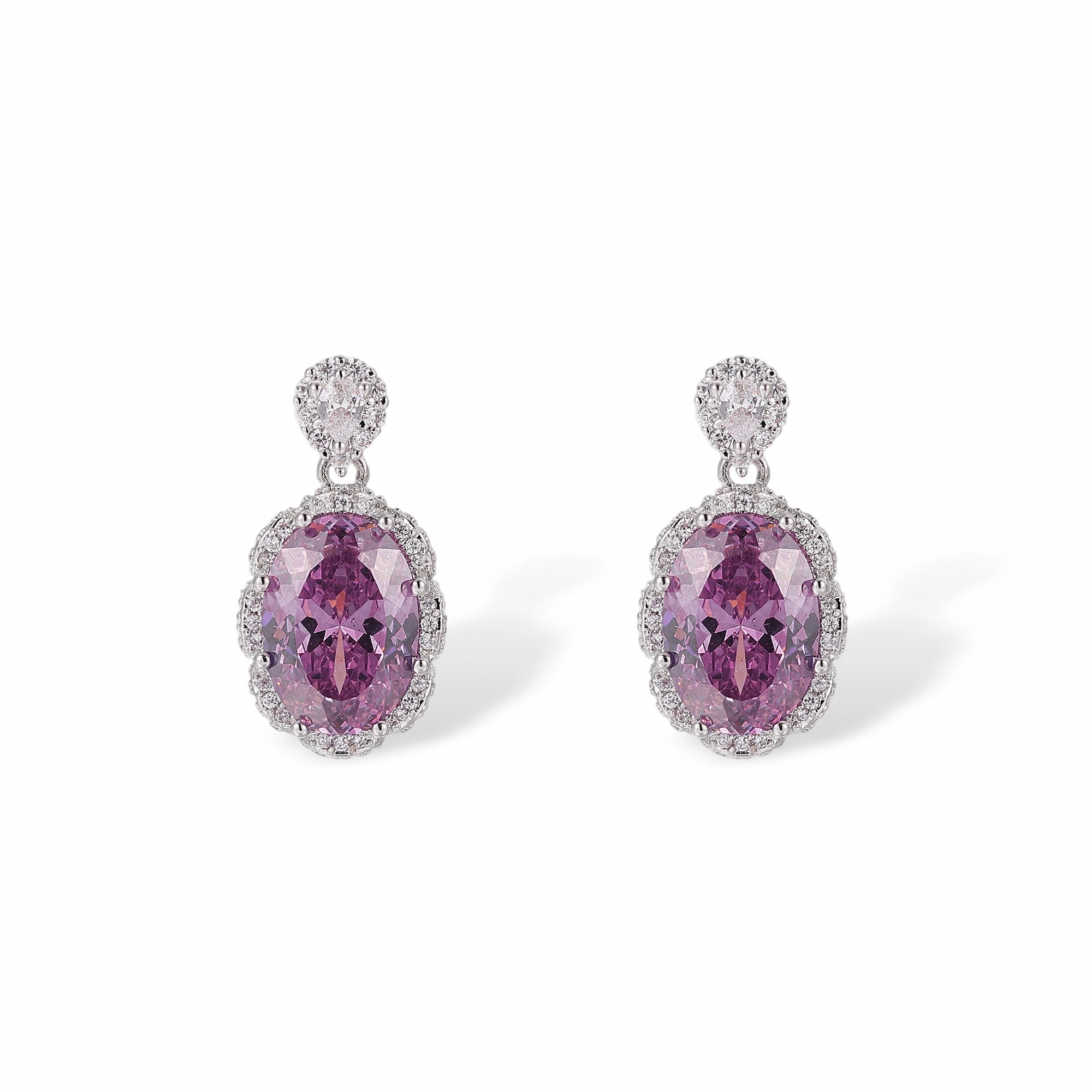 Theodlind Pink Oval Earrings