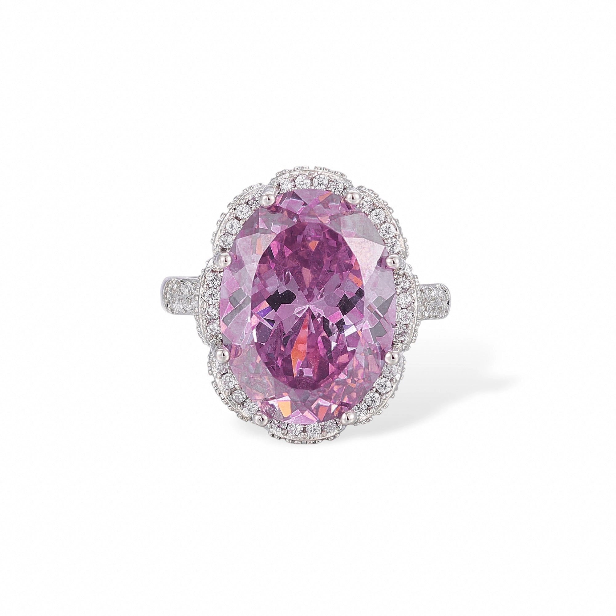 Theodlind Pink Oval Open Ring