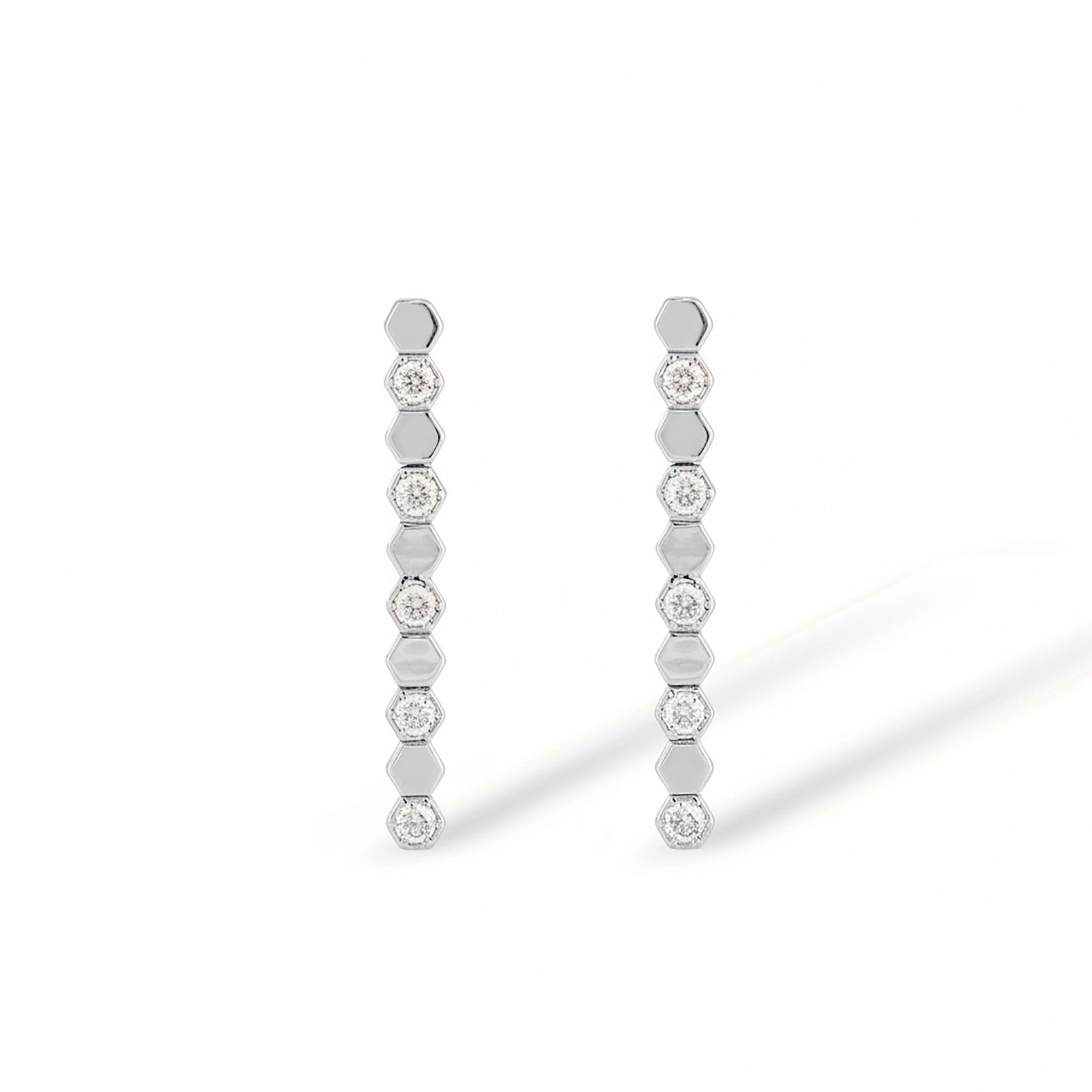 Trudi 14K Gold Hexagonal Earrings