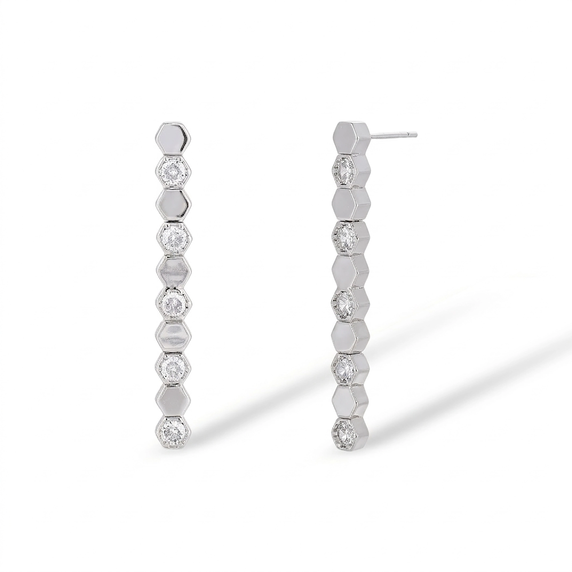 Trudi 14K Gold Hexagonal Earrings