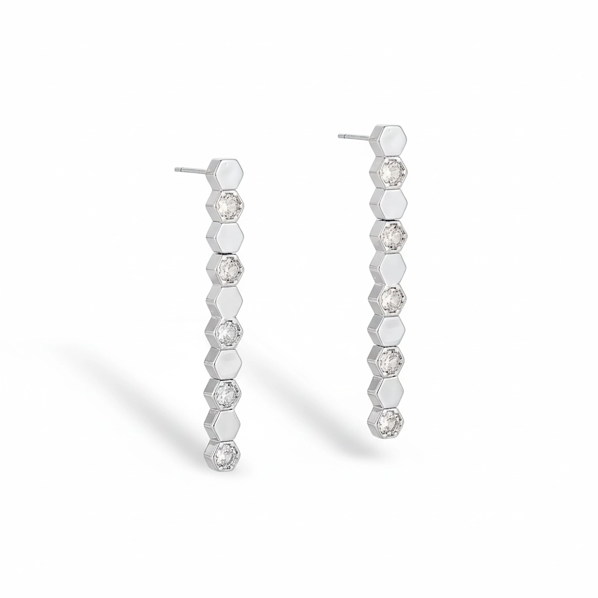 Trudi 14K Gold Hexagonal Earrings