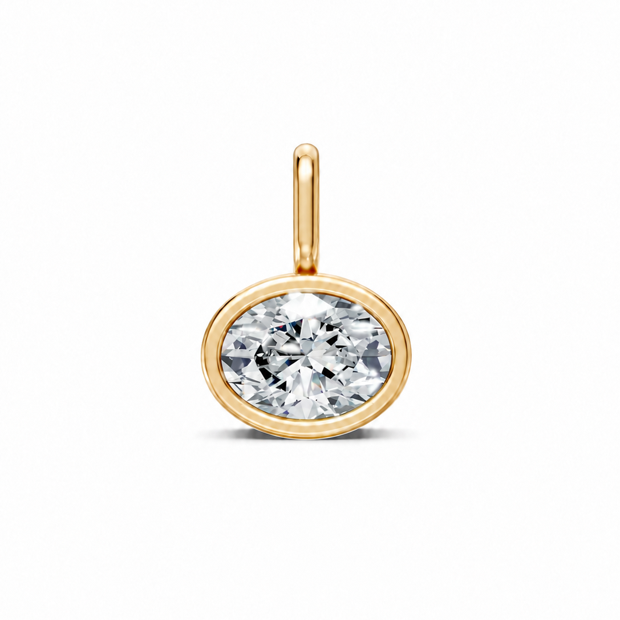 Ulrika 18K Gold Horizontal Bezel Oval Bead Necklace