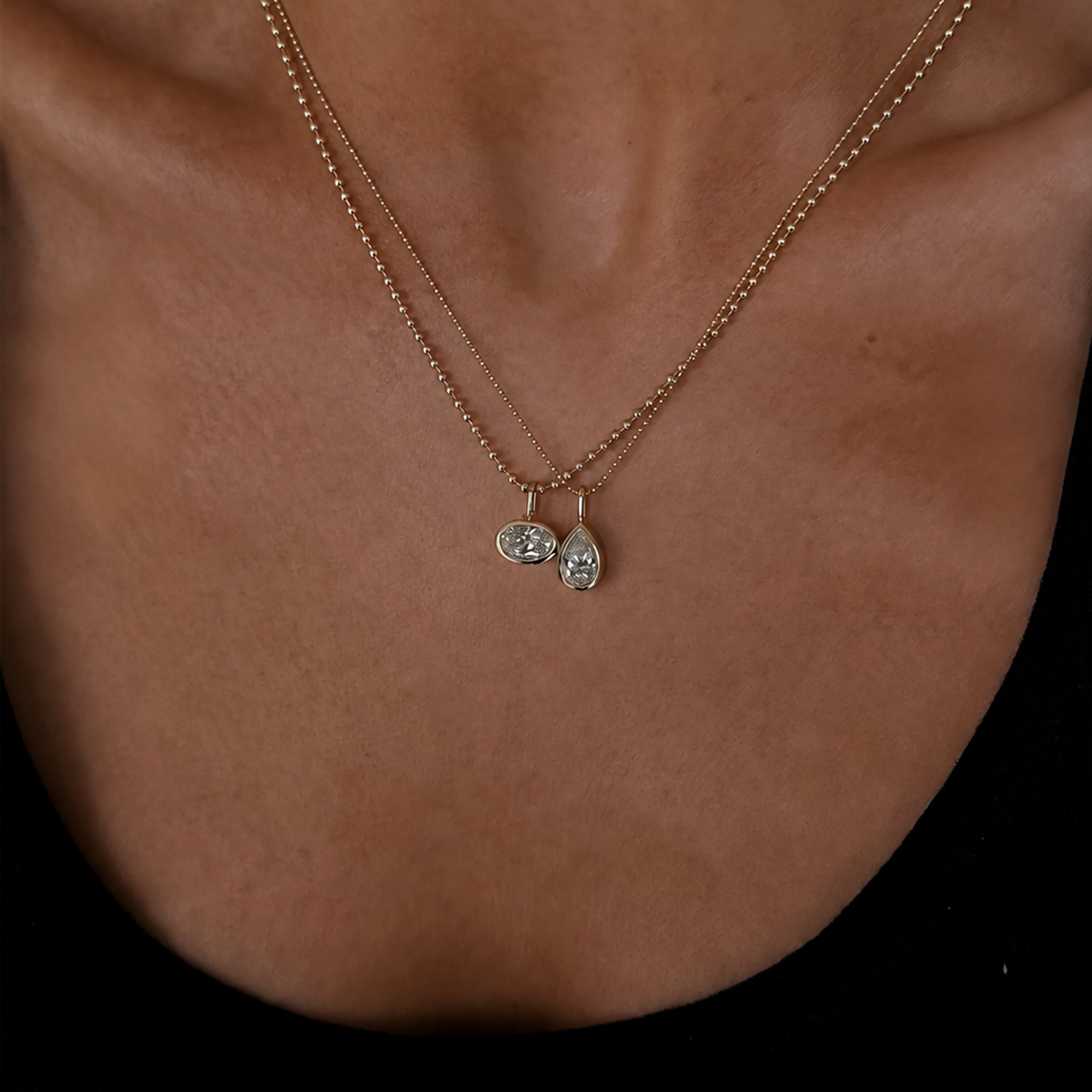 Dagmaris 18K Gold Bezel Teardrop Bead Necklace