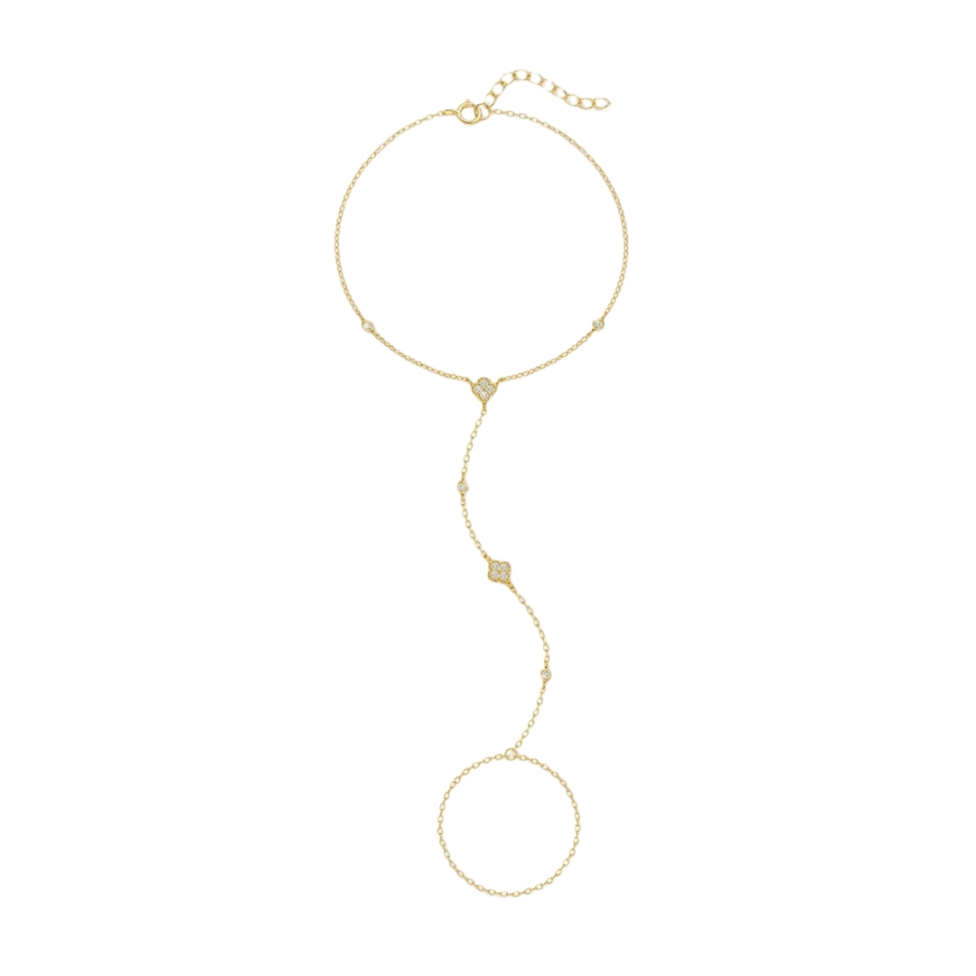 Éowynn 18K Gold Starburst Link Finger Bracelet