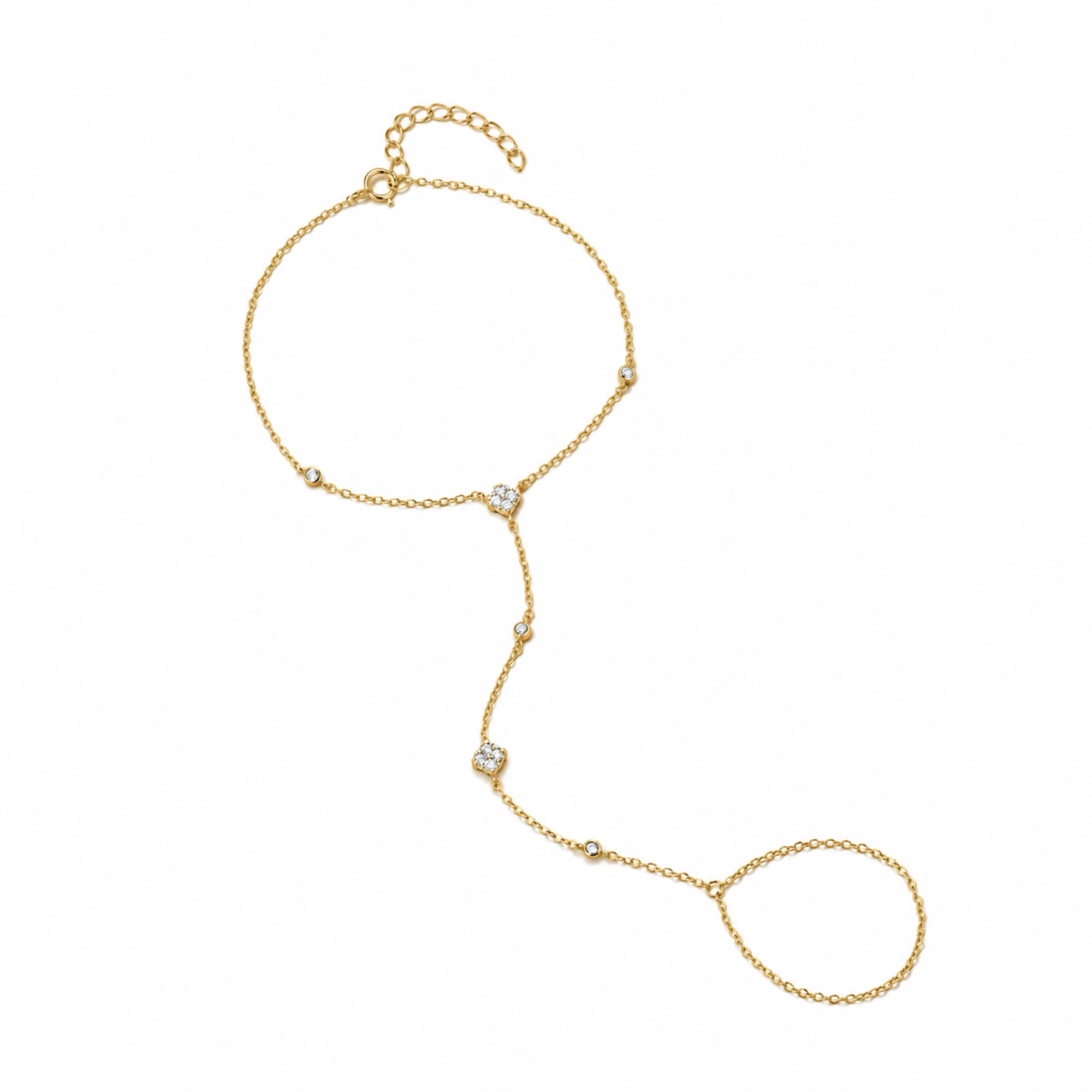 Ultima 18K Gold Trèfle Link Finger Bracelet