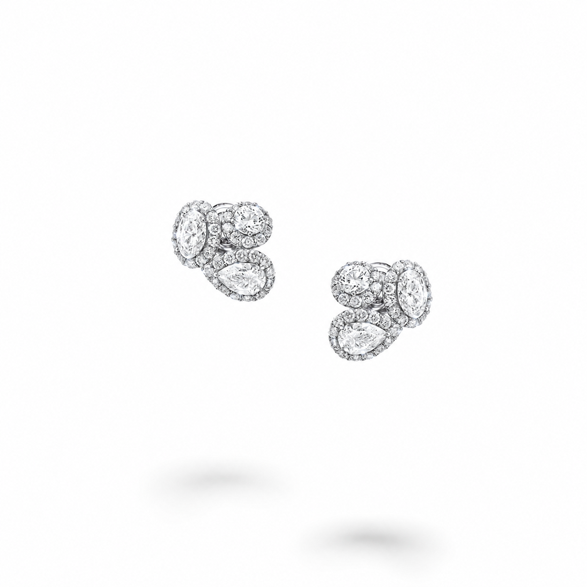 Vincentia White Mixed Shape Stud Earrings