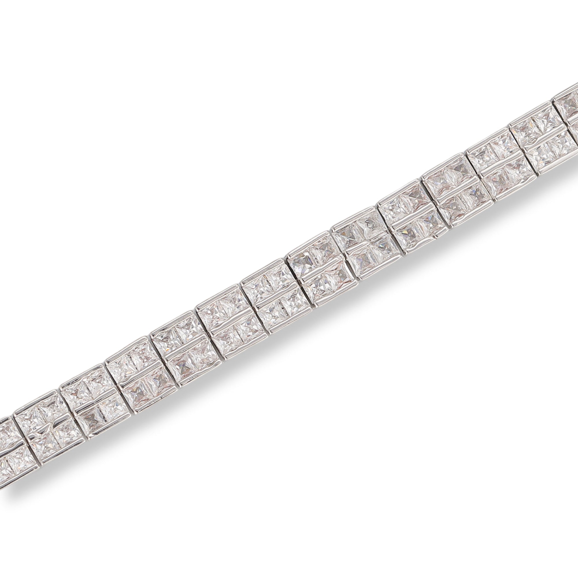 Viola 14K Gold Double Row Square Tennis Bracelet