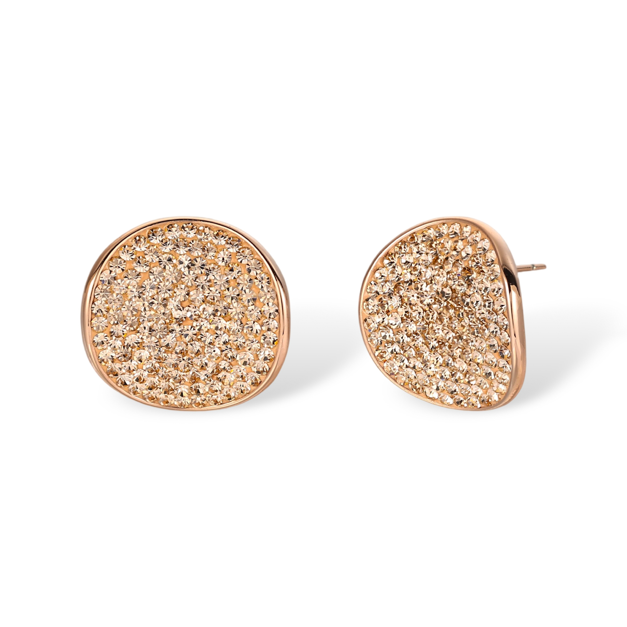 Violante Rose Gold Irregular Disc Stud Earrings