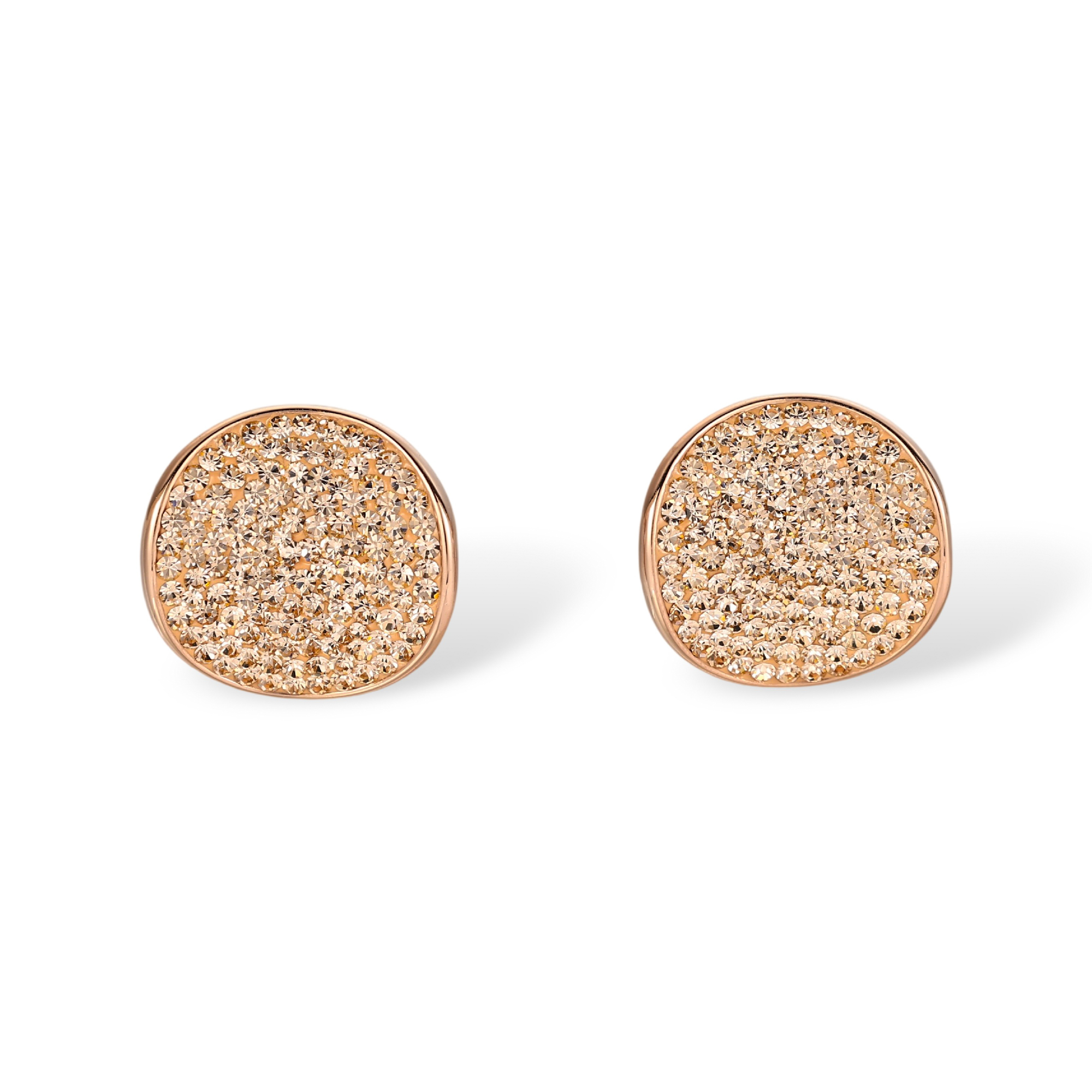 Violante Rose Gold Irregular Disc Stud Earrings