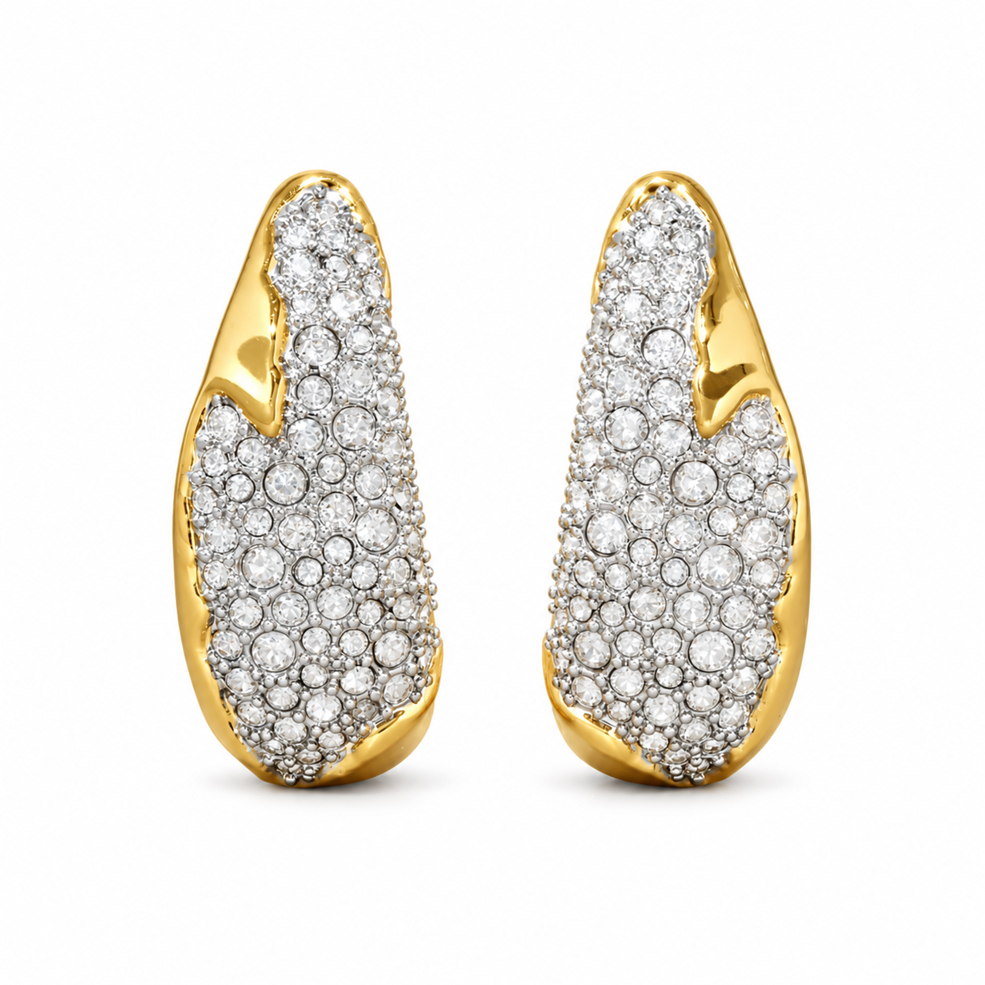 Wetta 18K Gold Pavé C-Shape Earrings
