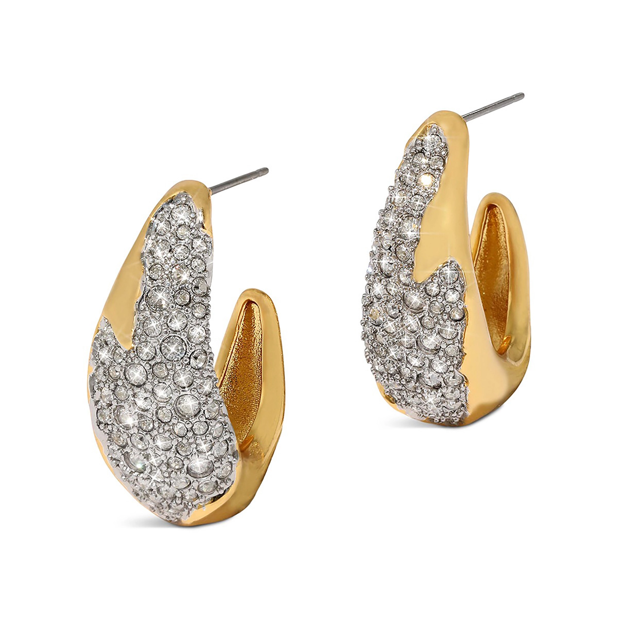 Wetta 18K Gold Pavé C-Shape Earrings