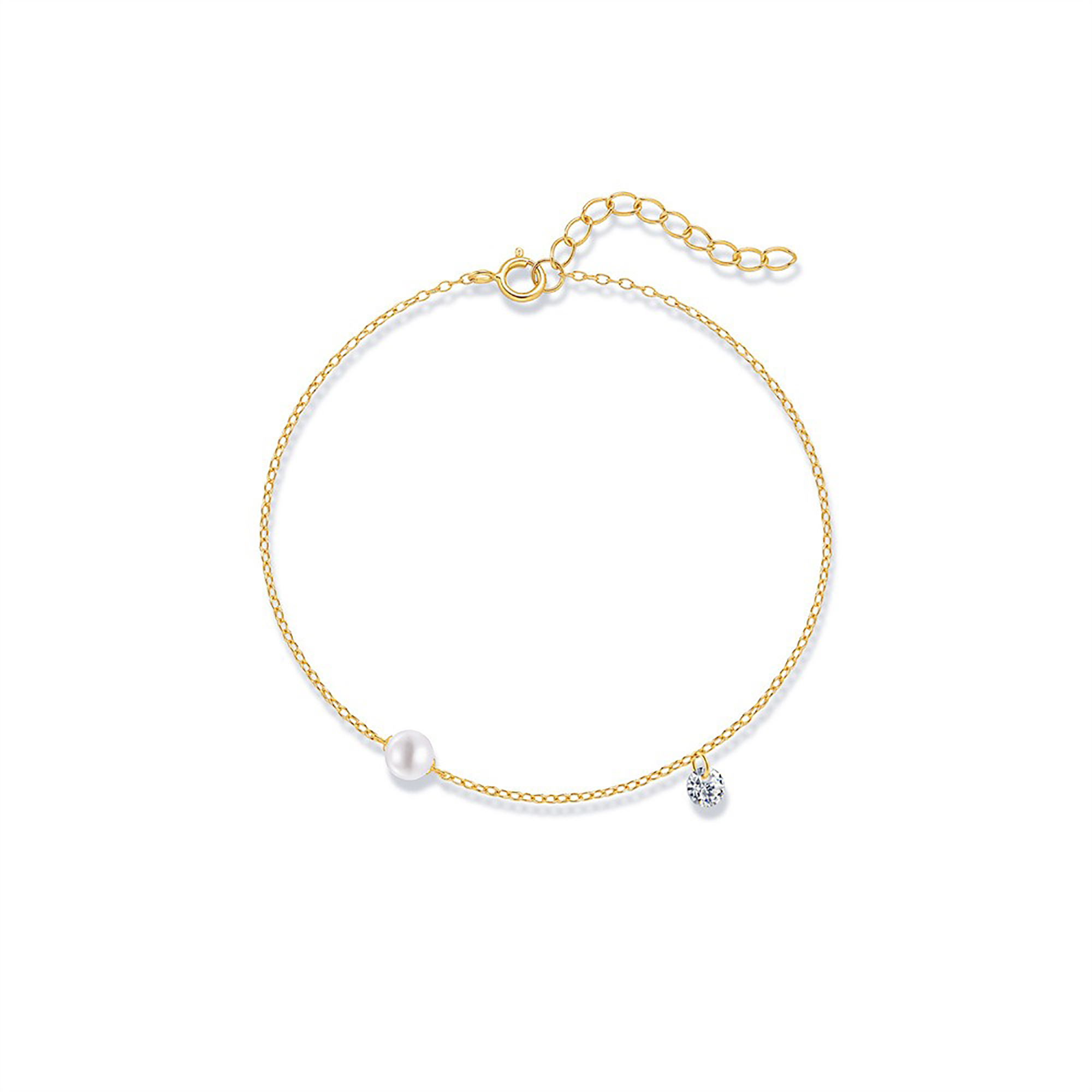 Zaneta 18K Gold Pearl Round Bracelet