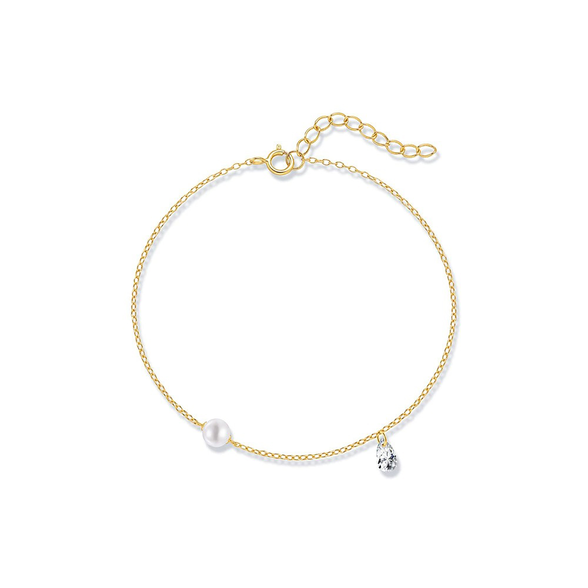 Zaneta 18K Gold Pearl Teardrop Bracelet